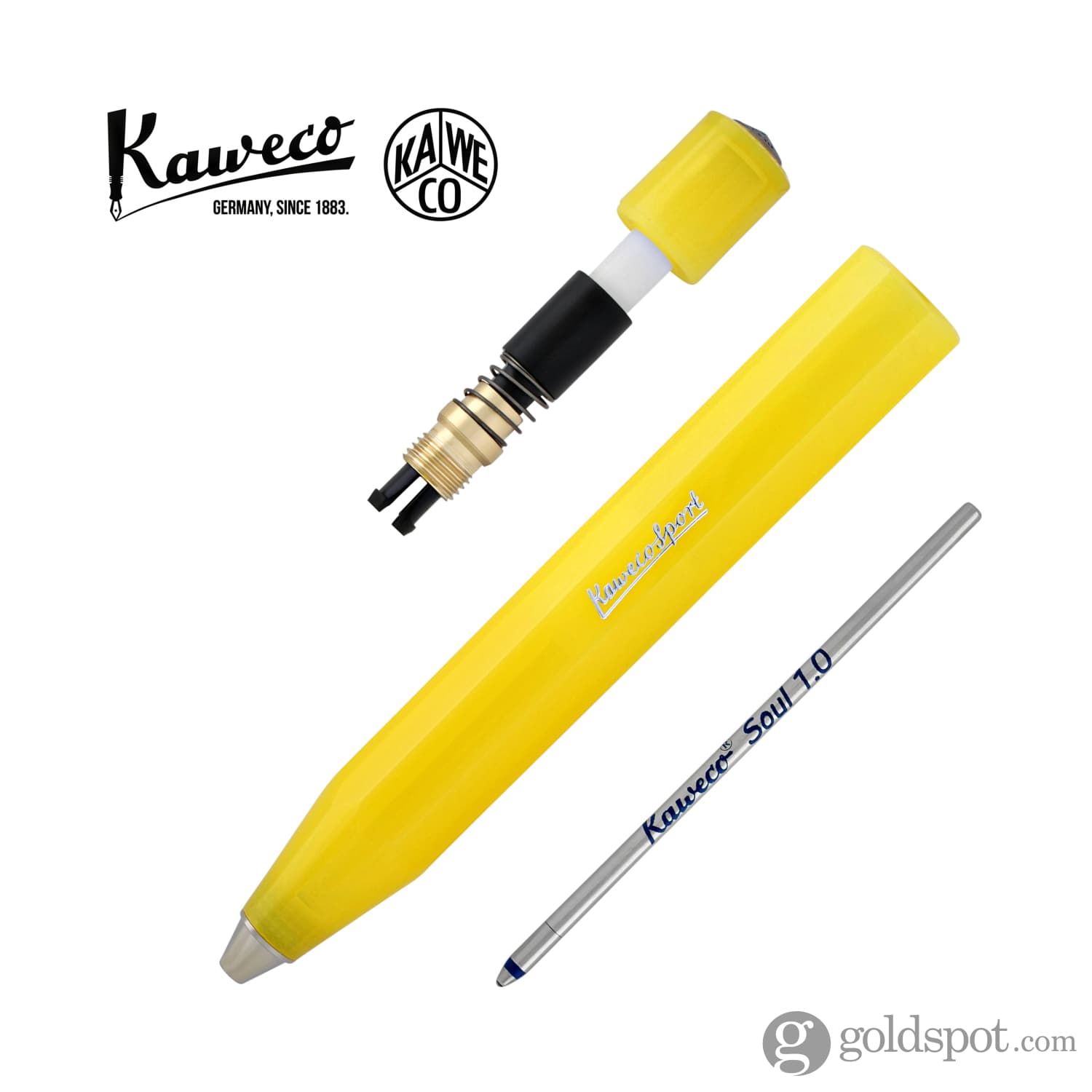 Kaweco Frosted Sport Ballpoint Pen - Banana Yellow | Smooth Writing, Portable Design for Office, School & Travel | Premium German Craftsmanship