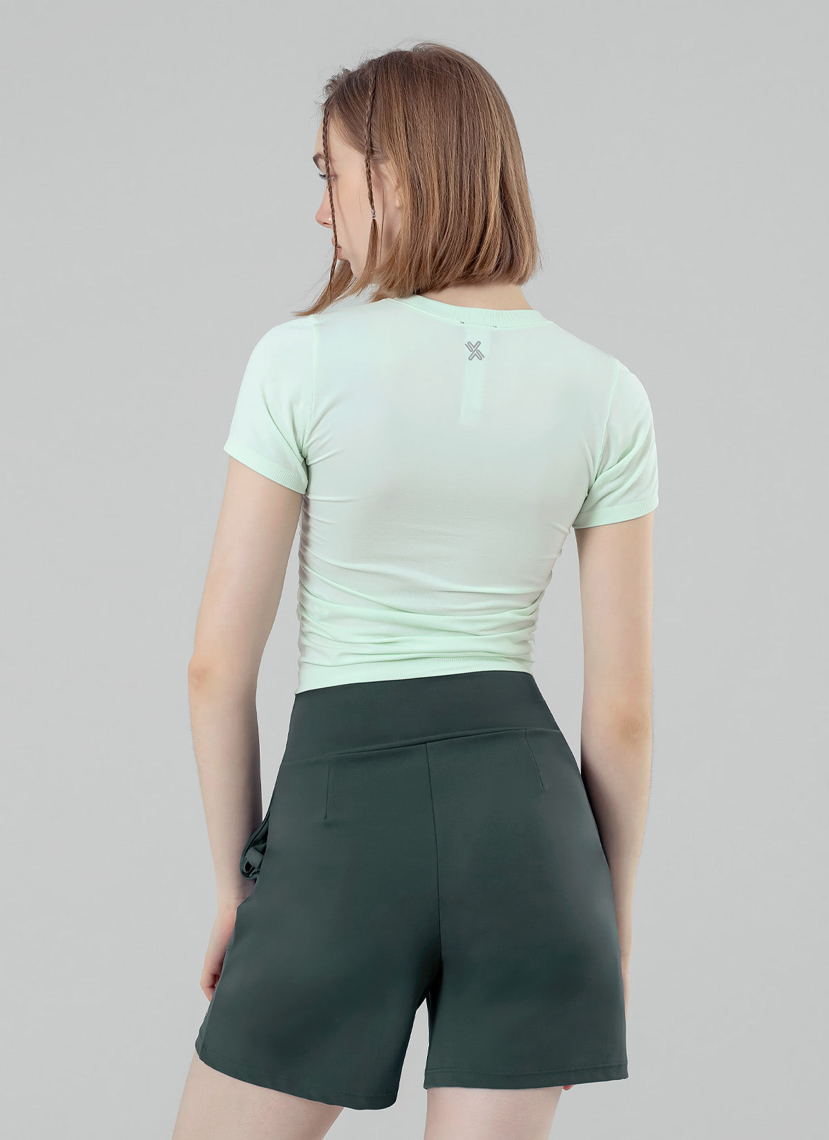 Zero Slick Seamless Side Shirring Short Sleeve T-Shirt for Women - Perfect for Yoga, Gym & Casual Wear