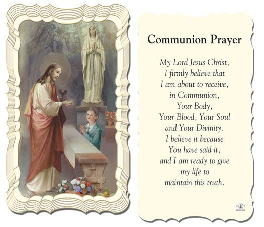 50 Pack Catholic Communion Prayer Cards for Boys - Holy Shepherd Design with Prayer on Back - Perfect for First Communion, Baptism, and Religious Gifts