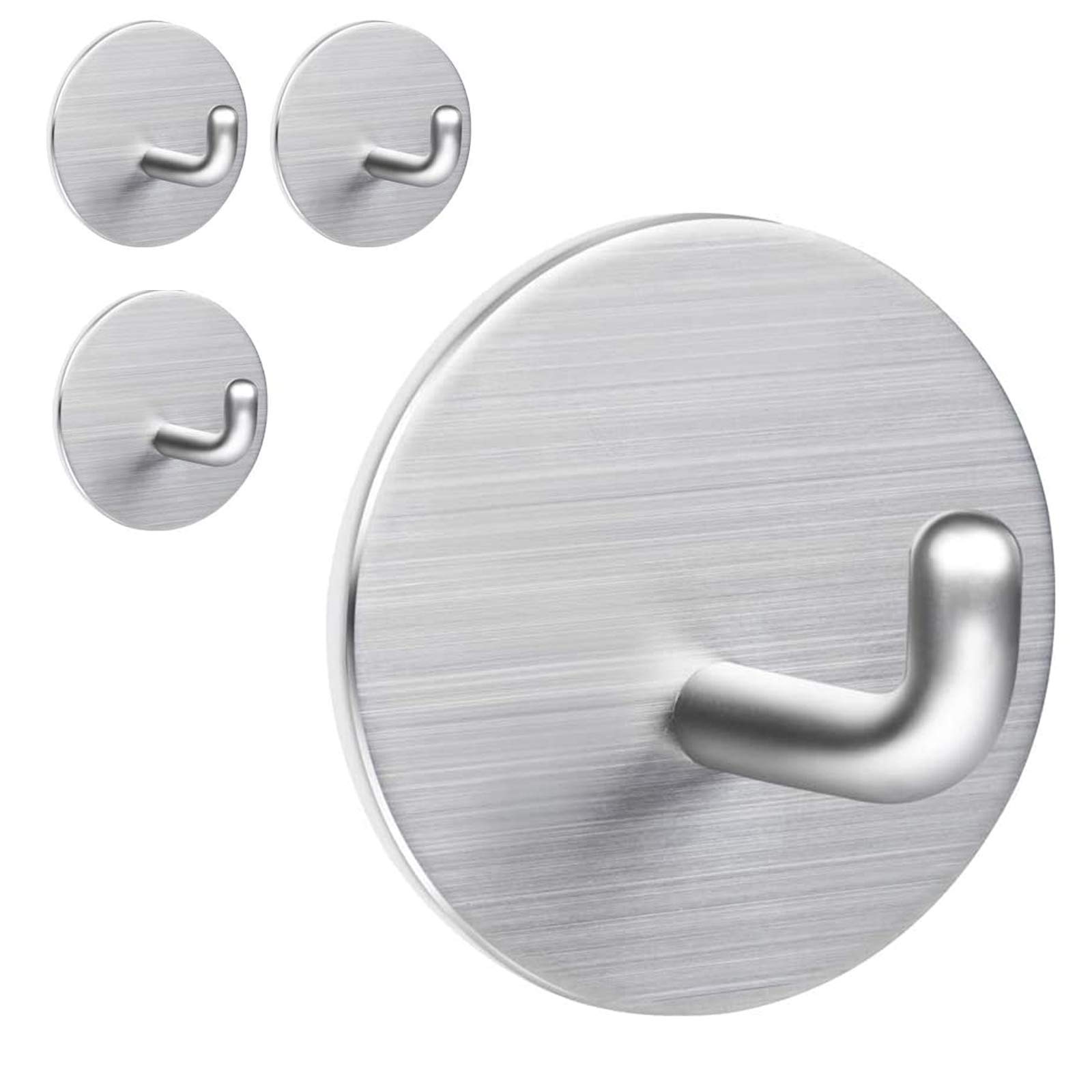 SMBOX Heavy Duty Stainless Steel Self Adhesive Hooks - Waterproof Wall Mount Hangers for Towels, Coats & Clothes - Strong Sticky Hooks for Bathroom, Kitchen, Bedroom, Closet & Door Organization