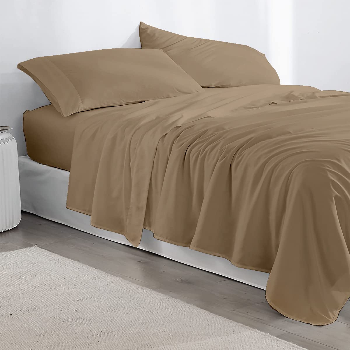 Premium 400 Thread Count 100% Egyptian Cotton RV King Sheets Set (72x80 Inches) - Ultra Soft Long Staple Cotton, 4-Piece Deep Pocket (Up to 15