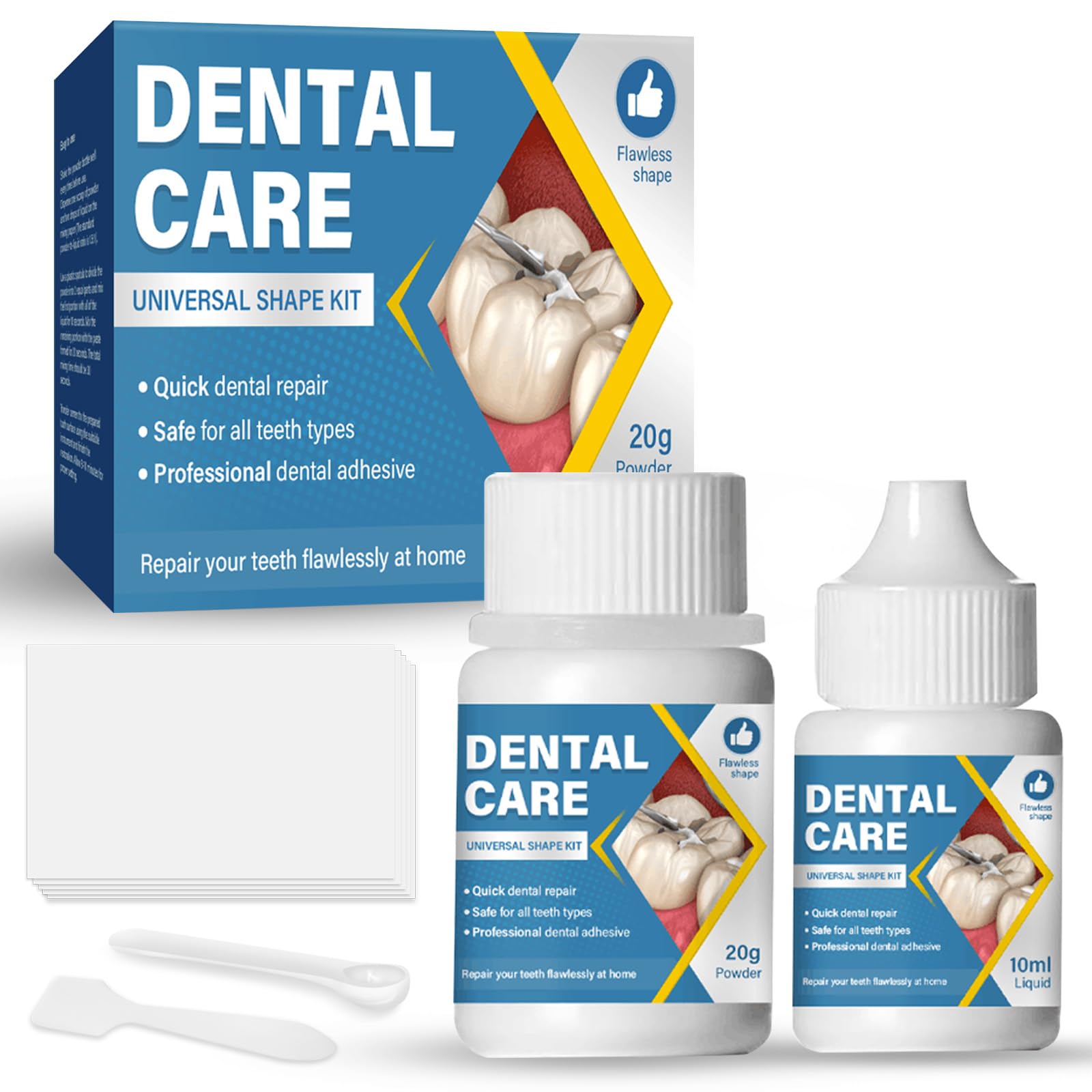 Dental Repair Kit for Broken & Missing Teeth - Temporary Tooth Filling Material, Emergency Dental Care Solution for Pain Relief & Cavity Repair - Regain Confidence with Natural-Looking Smile (Off White) - Perfect for Travel, Home Use & Dental Emergencies