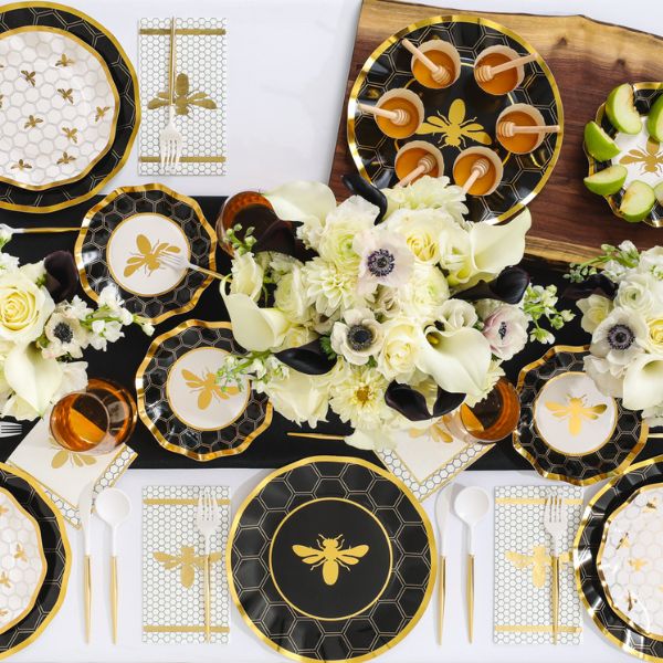 Premium Honeybee Themed Table Decor Set - Elegant Dining & Party Centerpiece for Weddings, Events & Home Decor