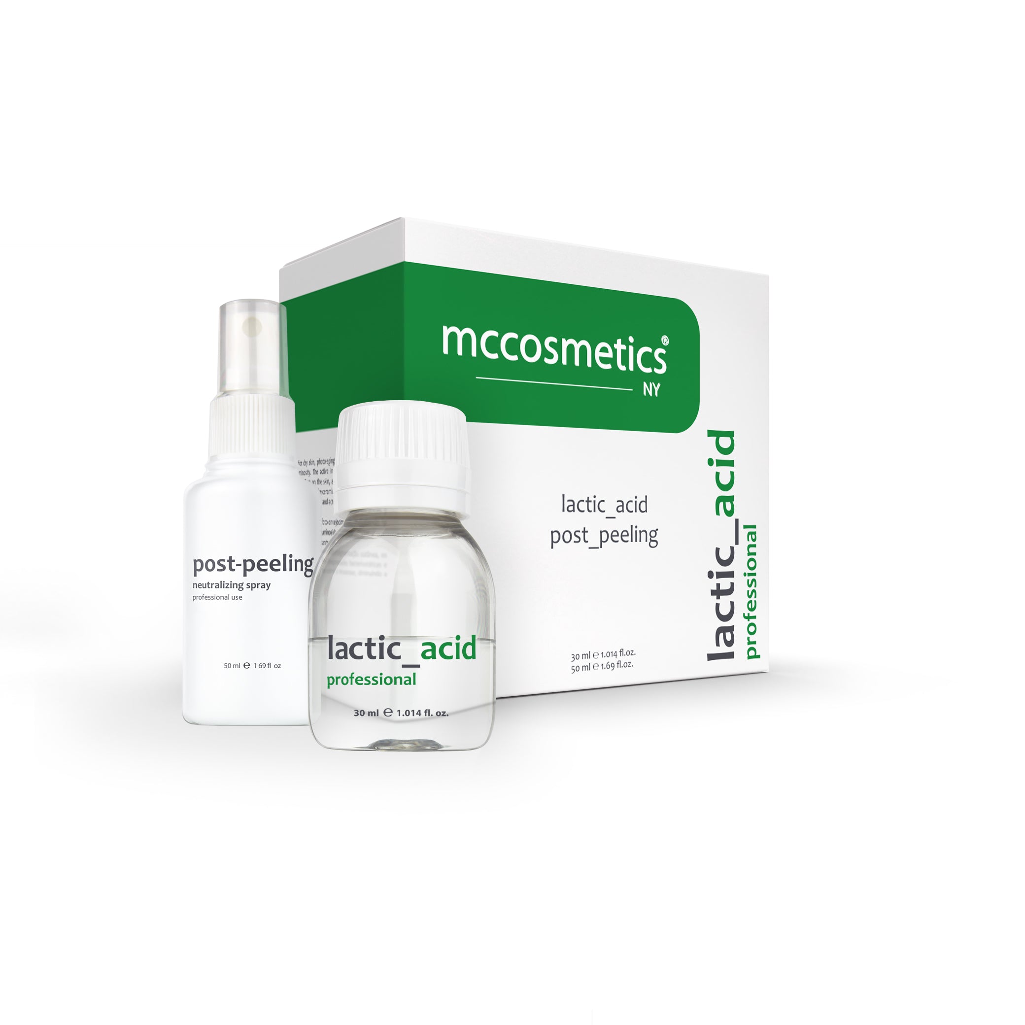 MCCosmetics NY Lactic Acid Peel Kit with Neutralizing Spray - Exfoliating Treatment for Glowing Skin | At-Home Facial & Post-Peel Care
