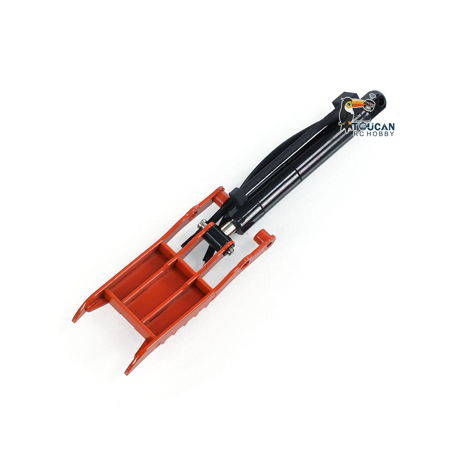 JXModel 1/14 E20 RC Excavator Metal Electric Gripper & Cleaning Bucket with Hammer Power Rammer - Mini Digger Model Parts for Construction Site Simulation & RC Hobby Play