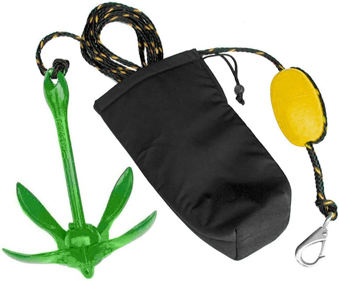 7 lb Marine Green Folding Kayak Anchor Kit with 50 ft Rope - Perfect for Fishing Kayaks, Canoes, Jet Skis, SUP Paddle Boards & Small Boats | Secure Your Watercraft in Lakes, Rivers & Coastal Areas