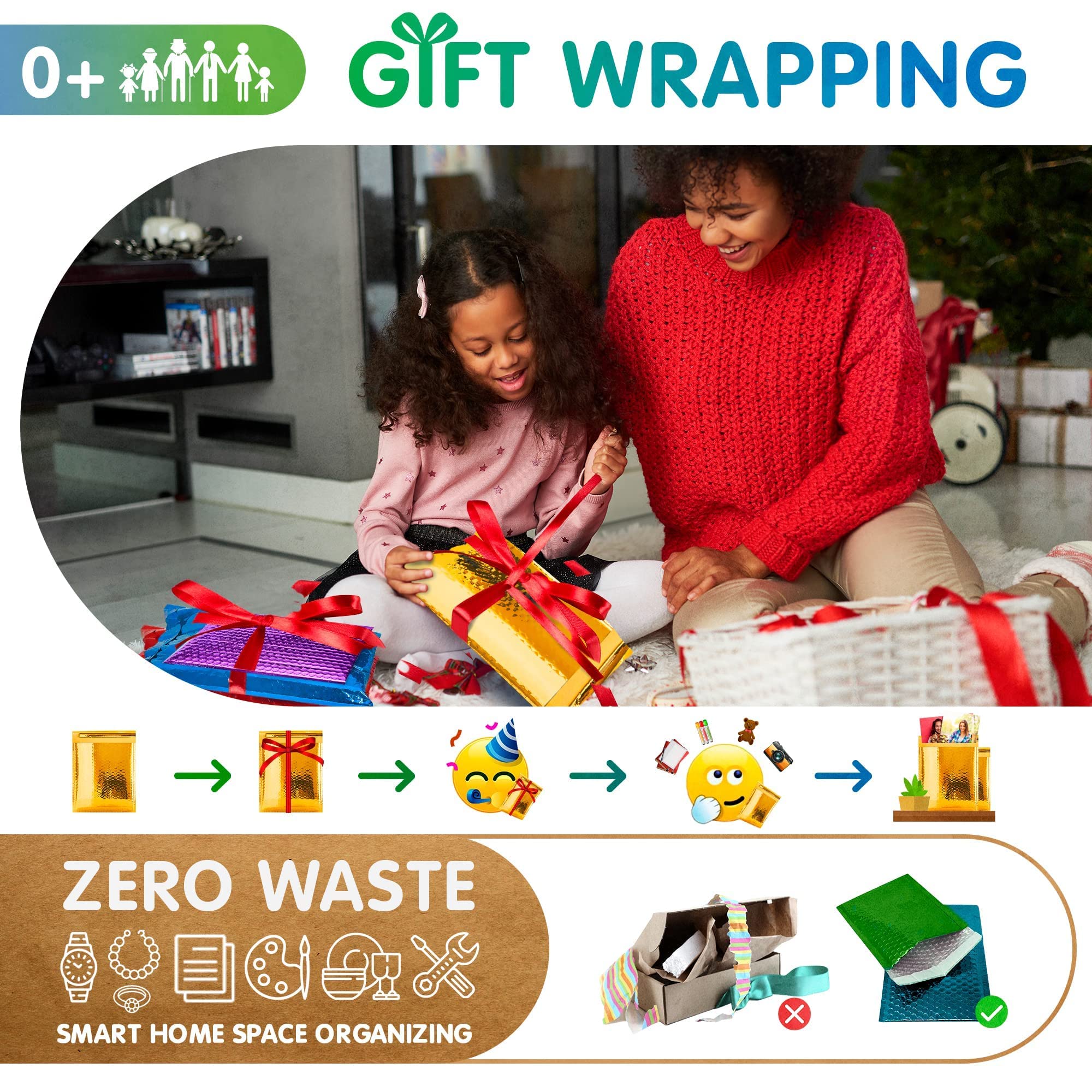 350 Pack Gold Metallic Bubble Mailers 6.5 x 9 Inches - Waterproof Padded Envelopes for Shipping Fragile Items | Perfect for Ecommerce, Jewelry, Cosmetics & Small Business Shipping
