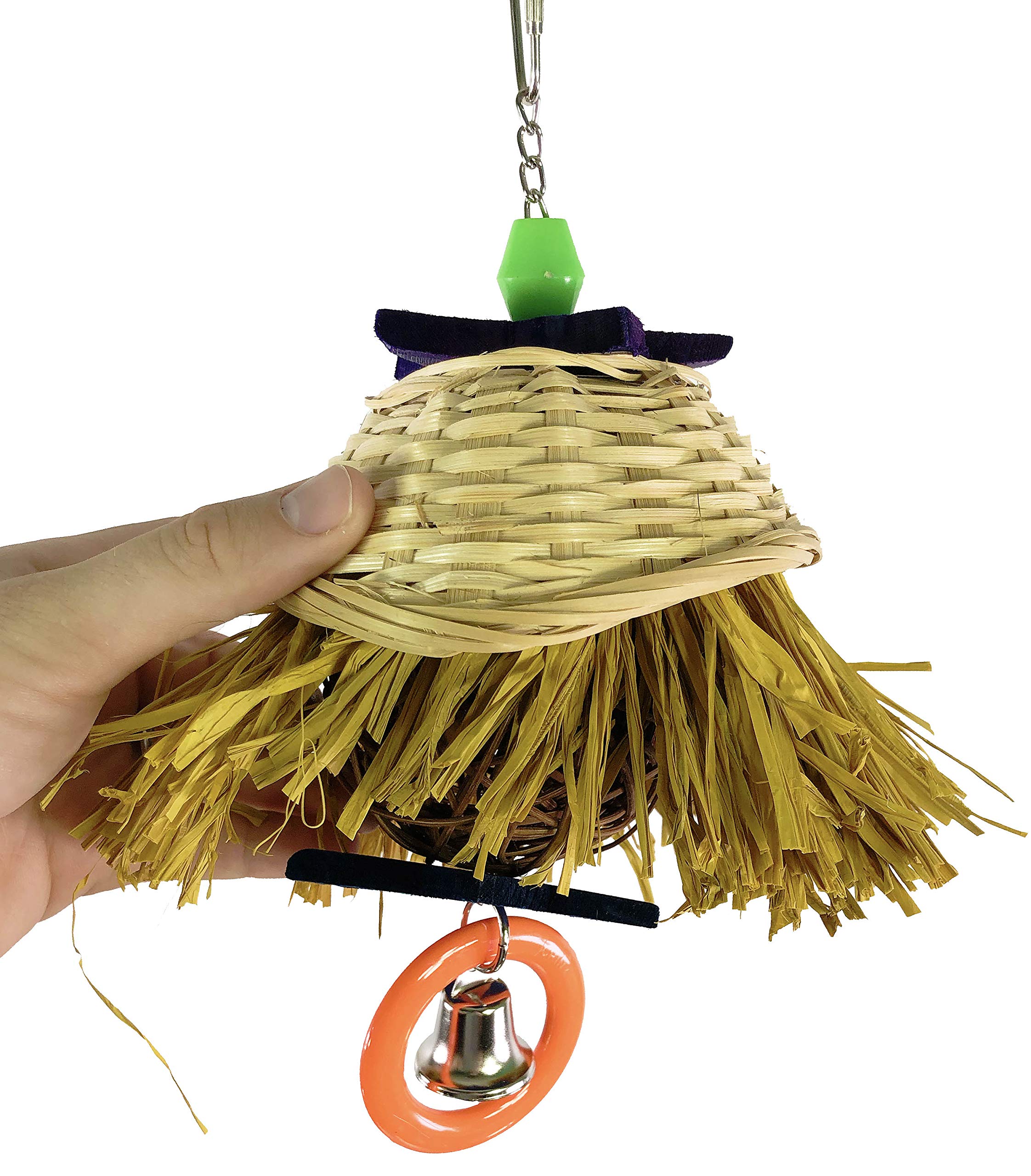 Bonka Bird Toys 1892 Scarecrow Parrot Toy - Handmade in USA - Cage Accessories for Cockatiels & Parakeets - Perfect for Foraging & Shredding Fun