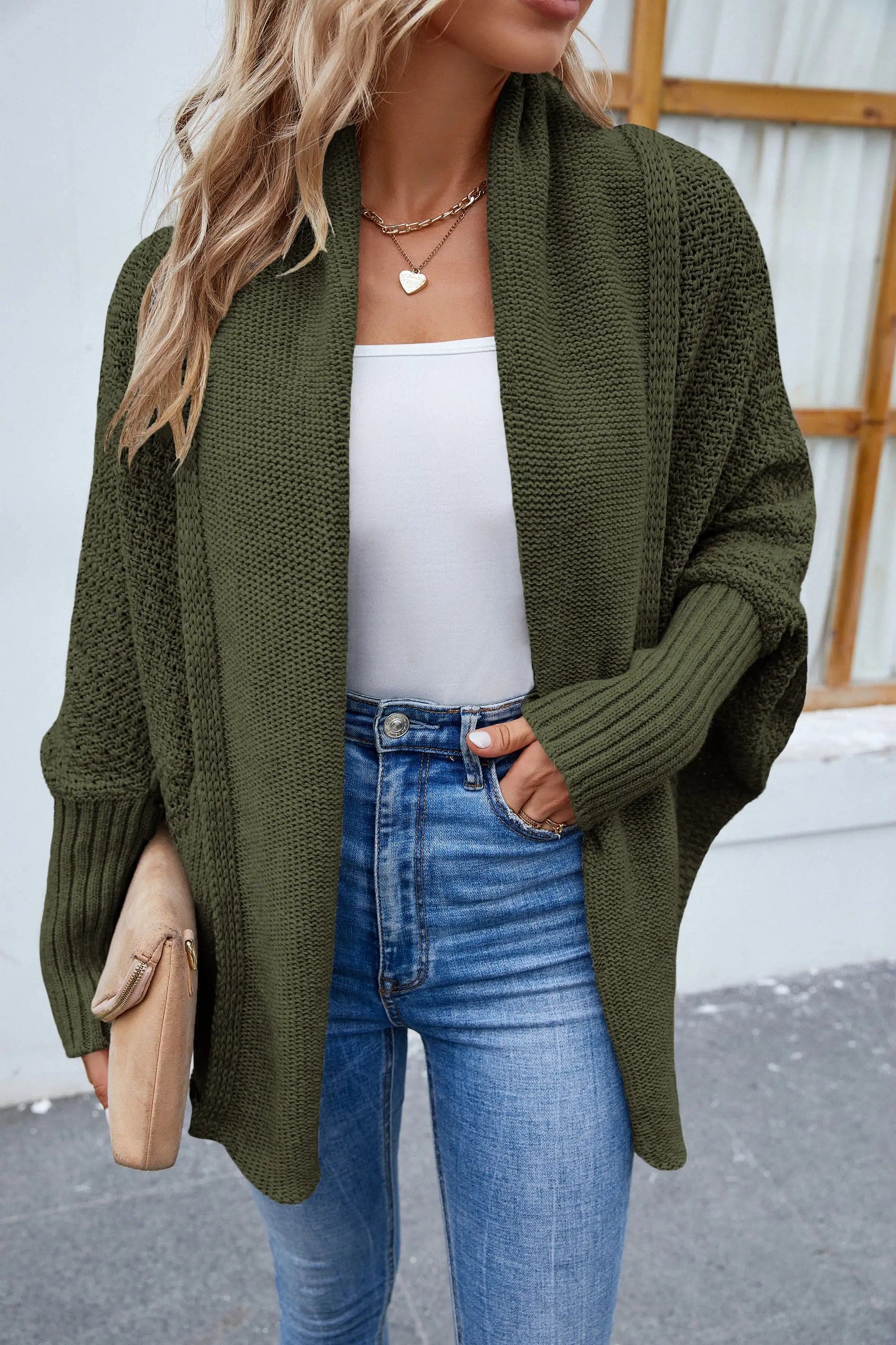 Open Front Long Sleeve Cardigan Sweater for Women - Soft Knit Wrap Cardigan for Fall & Winter - Perfect for Office, Lounge & Coffee Dates