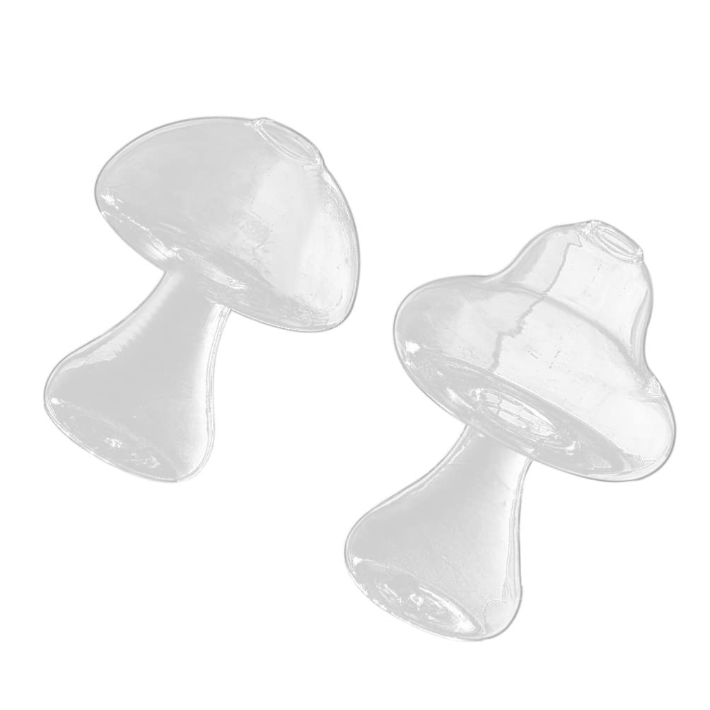 2pcs Mushroom Shaped Air Plant Terrarium - Glass Tabletop Planter Globes for Tillandsia, Succulents & Mini Plants | Perfect for Home Office Desk Decor, Wedding Centerpieces & Gift Ideas