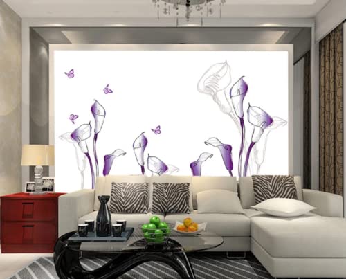 3D Flower Butterfly Pattern Self-Adhesive Wallpaper - Removable Vinyl Wall Mural (123”x87”/312x219cm) for Bedroom, Living Room & Nursery Decor