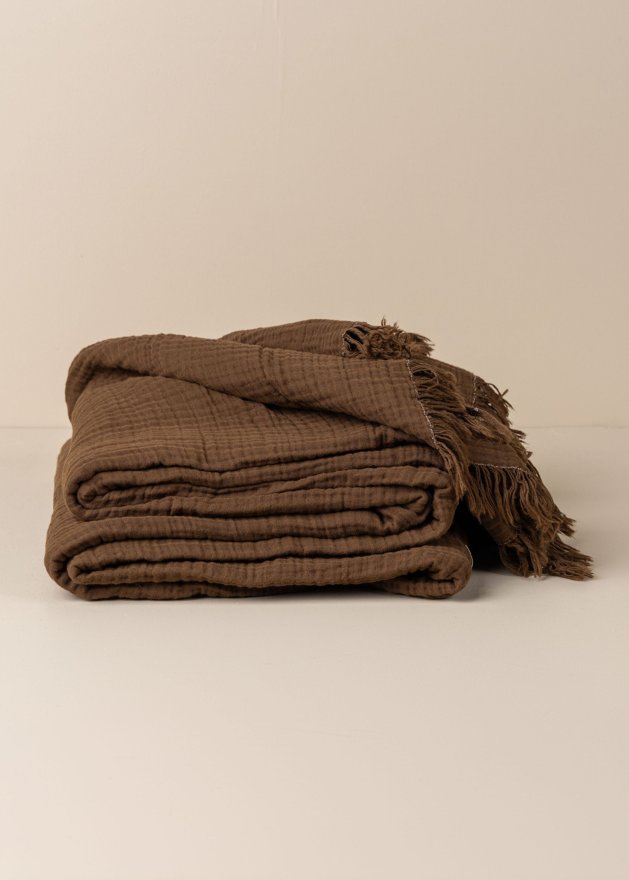 Premium Enes Cotton Bed Cover - Soft & Breathable Chocolate Brown Bedspread for Cozy Bedroom Decor | Perfect for Master Bedroom, Guest Room & Dorm
