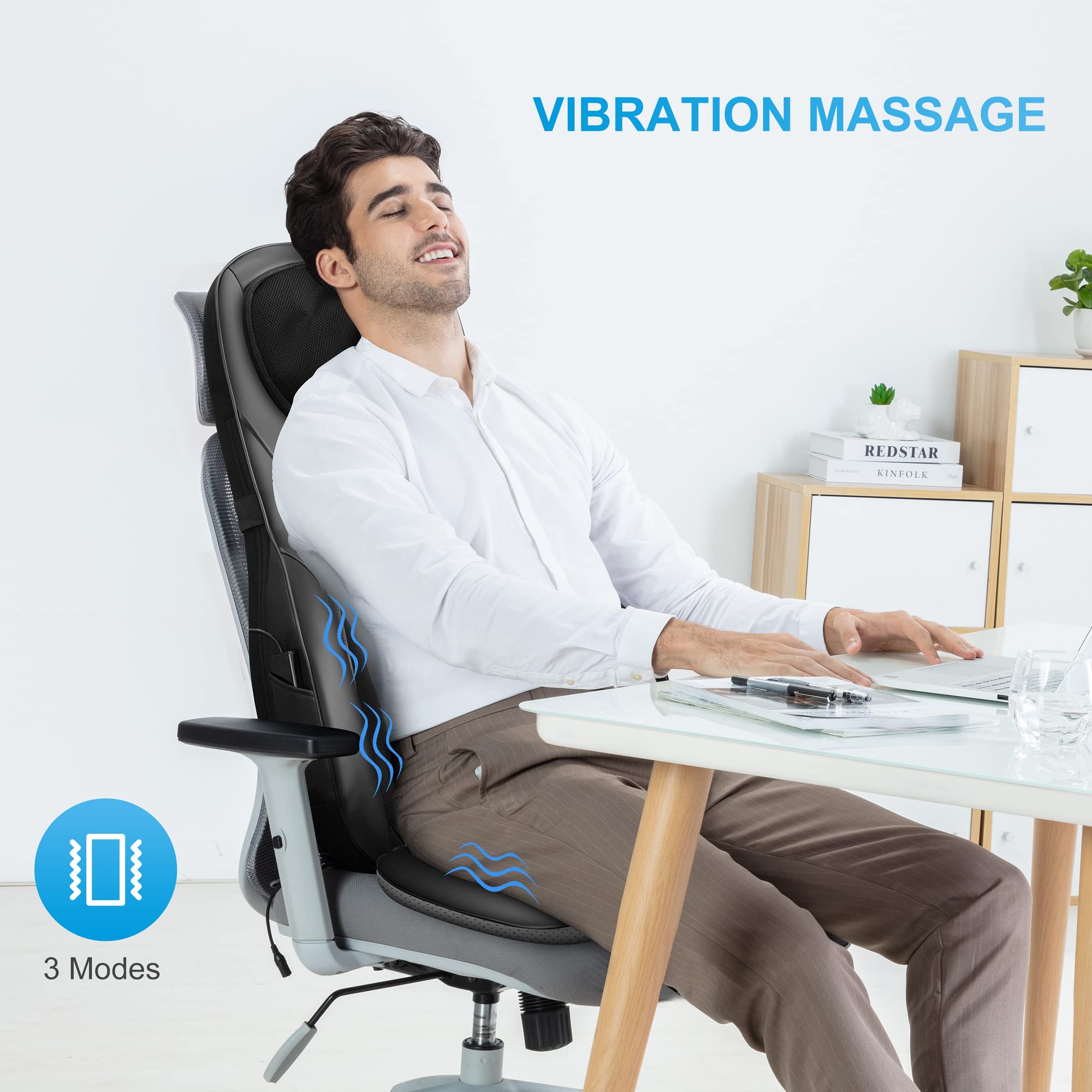 COMFIER Shiatsu Neck & Back Massager with Heat - Adjustable Massage Chair Pad for Full Body Relaxation - Ideal Gift for Dad - Perfect for Office, Home & Car Use