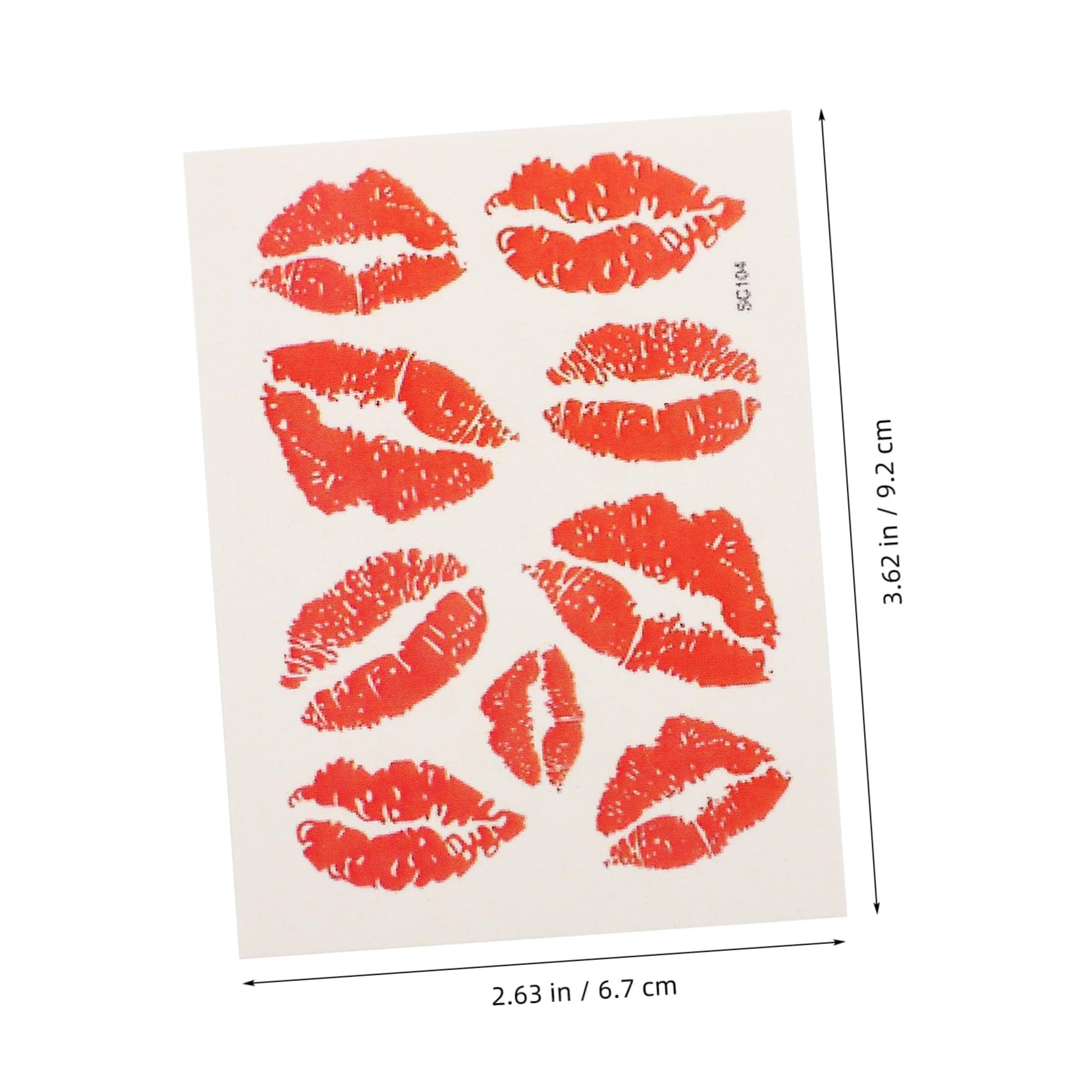 6pcs Waterproof Lip Stickers - Red Kisses Temporary Tattoos for Face & Body | Self-Adhesive Perforated Design | Perfect for Parties, Halloween & Festive Makeup Looks