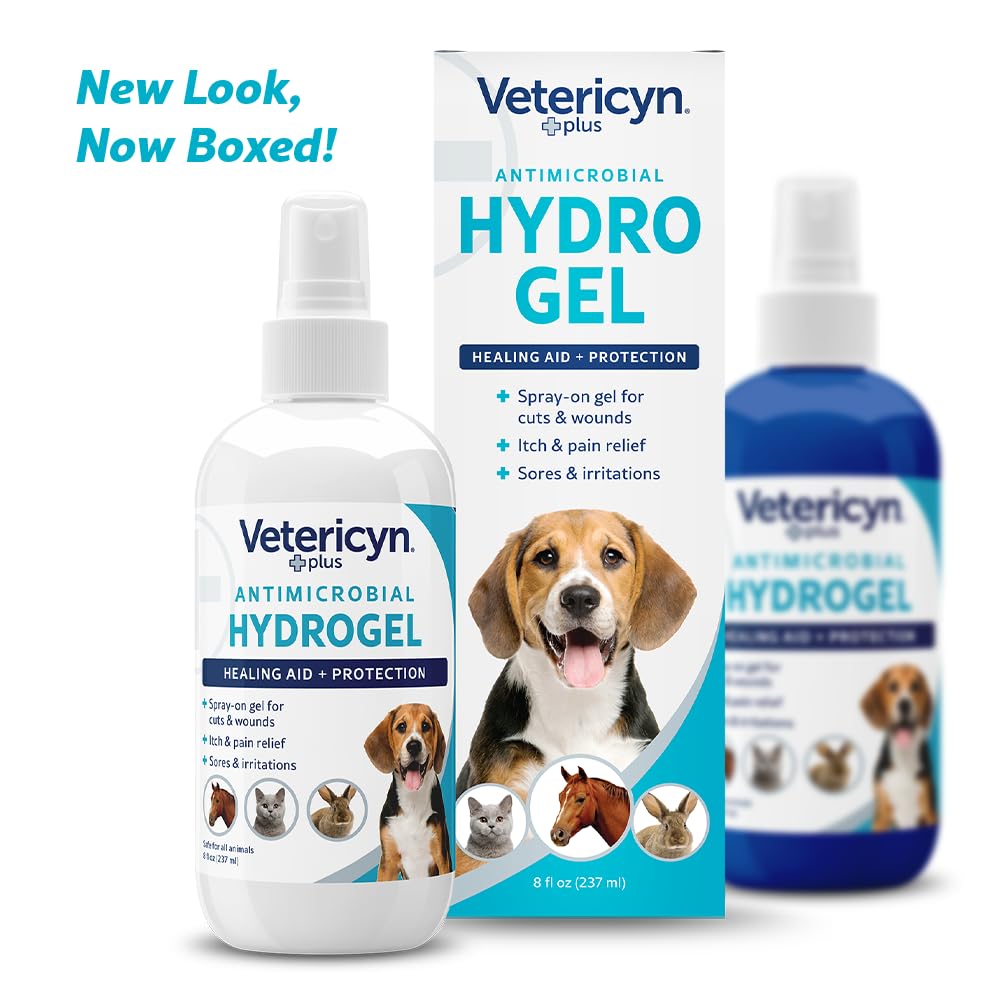 Vetericyn Plus Dog Wound Care Hydrogel Spray - Safe & Effective Healing Aid for Cuts, Scrapes & Itchy Skin | Wound Protectant for Dogs, Cats & All Pets | 8oz | Ideal for Post-Surgery, Hot Spots & Daily First Aid
