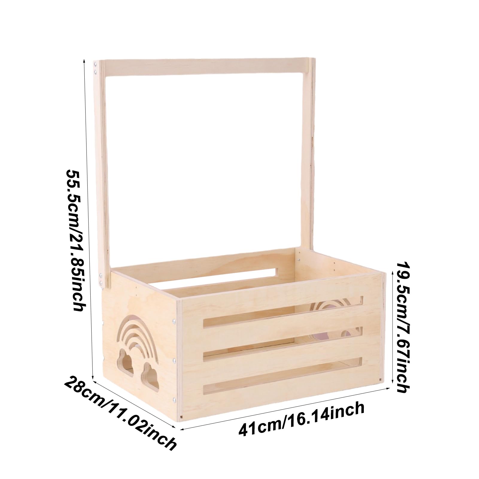 Erice Rustic Wooden Baby Gift Basket - Multifunctional Toddler Storage Crate & Shower Wardrobe - Perfect Baby Shower Gift for New Parents - Nursery Organization & Kids Room Decor