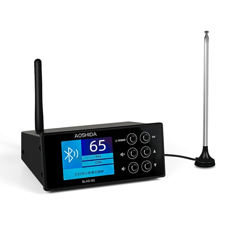 AOSHIDA BLAD S5 ES9038 Bluetooth 5.0 & FM Audio Receiver DAC Converter - High Fidelity Wireless Music Streaming for Home, Car, and Office
