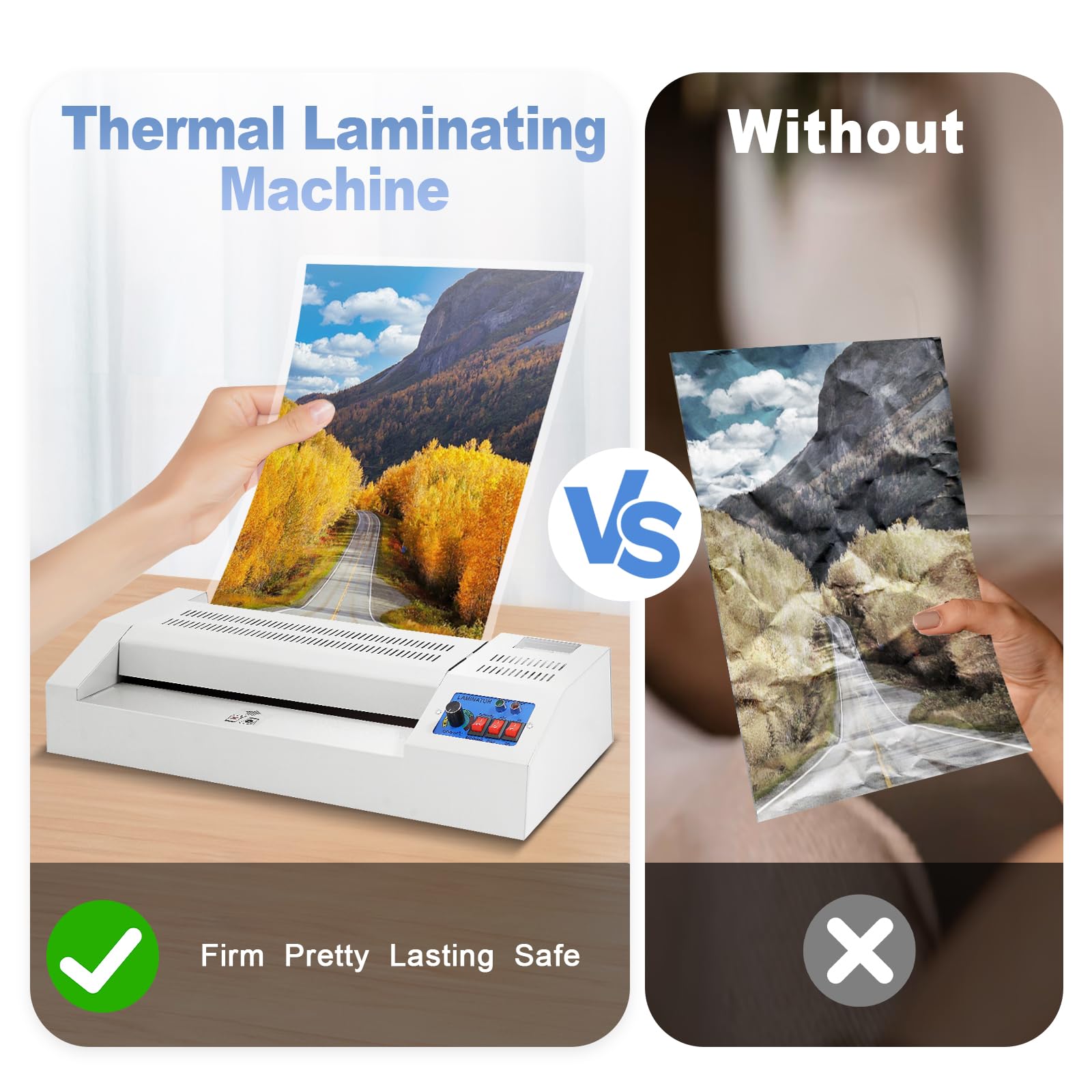 A3 A4 Hot & Cold Film Laminator Machine - 13 Inch Thermal Laminating Equipment with Roller System for Home & Office Use | Perfect for Document Protection, Photo Preservation, and Craft Projects