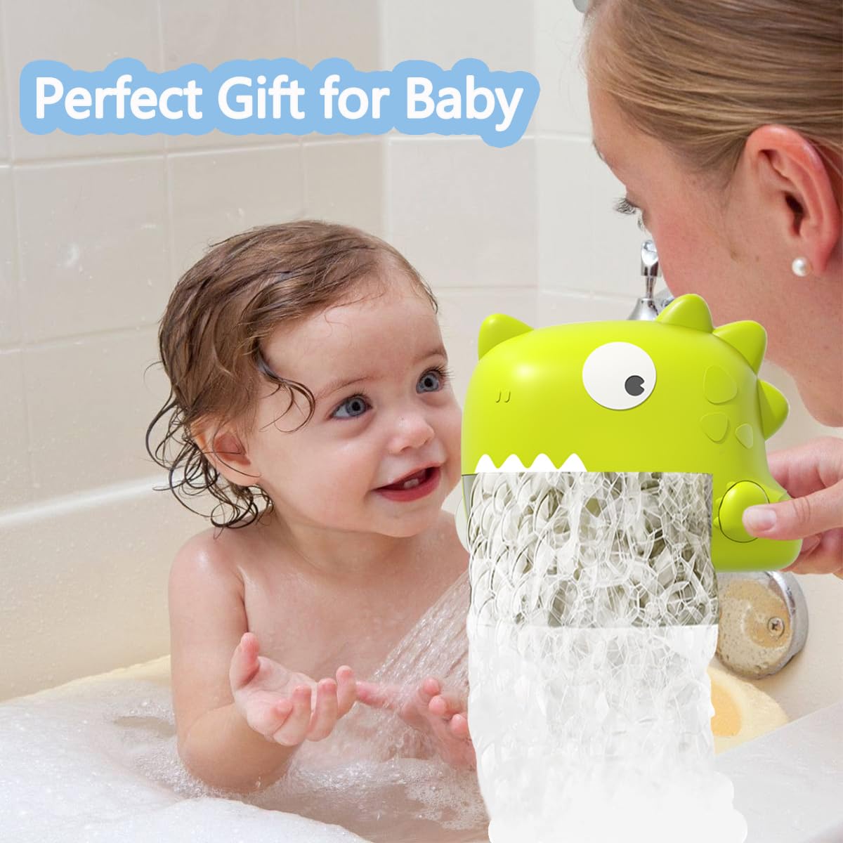 Dinosaur Bath Toys for Toddlers 1-3 Years - Waterproof Bubble Maker with Music | Fun Bathtime Shower Gifts for Boys & Girls