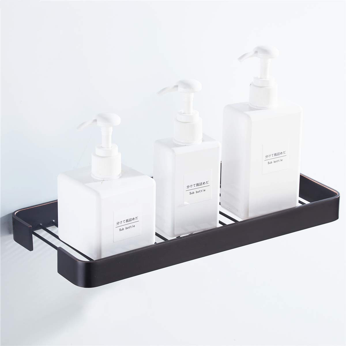 Wall Mounted Brass Bathroom Shelf - Shower Organizer for Shampoo & Toiletries