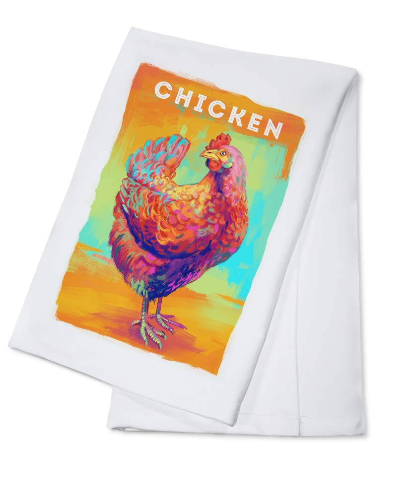 Vivid Series 100% Cotton Chicken & Hen Tea Towel - Decorative Hand Towel for Kitchen, Dining & Home Decor | Perfect for Farmhouse, Country Style & Rustic Themed Spaces