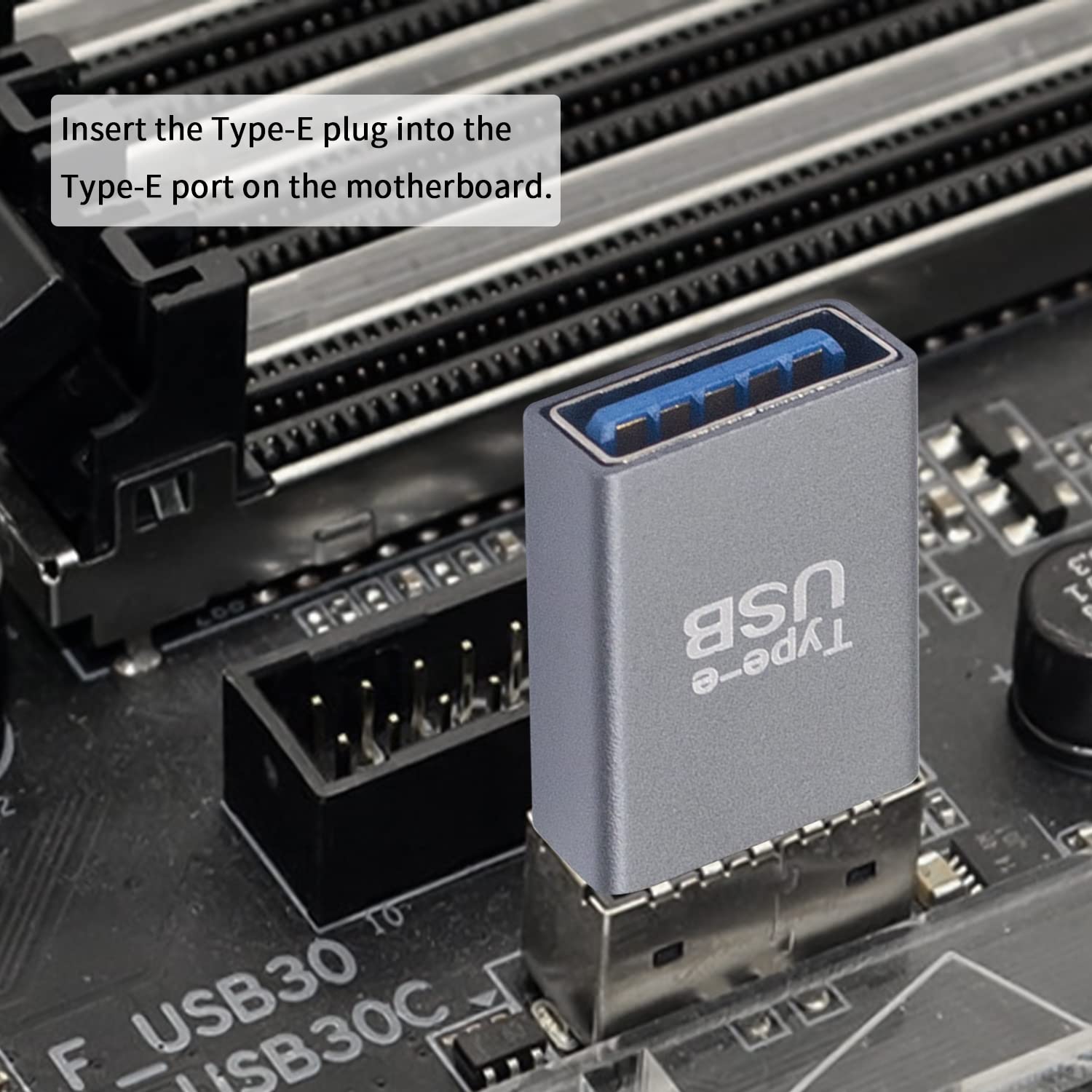 Duttek USB 3.1 Type-E Male to USB 3.0 Female Motherboard Adapter - 10Gbps High Speed Internal Converter (1 Pack) - Perfect for PC Builds, Motherboard Upgrades & Computer Hardware Expansion