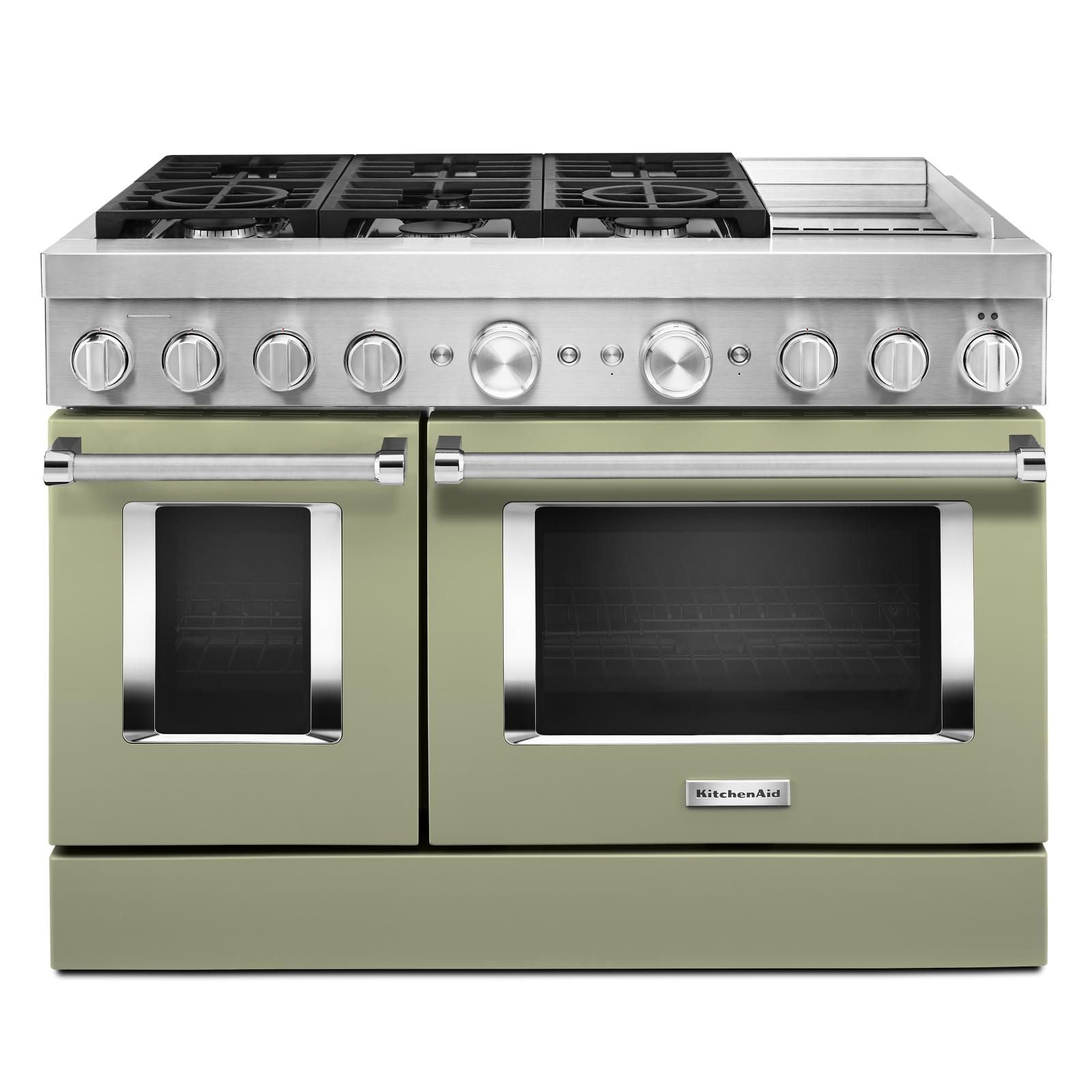 KitchenAid KFDC558JAV 6.3 Cu. Ft. Matte Avocado Smart Dual Fuel Freestanding Range - Professional Gas & Electric Oven with Convection Baking for Home Chefs & Modern Kitchens