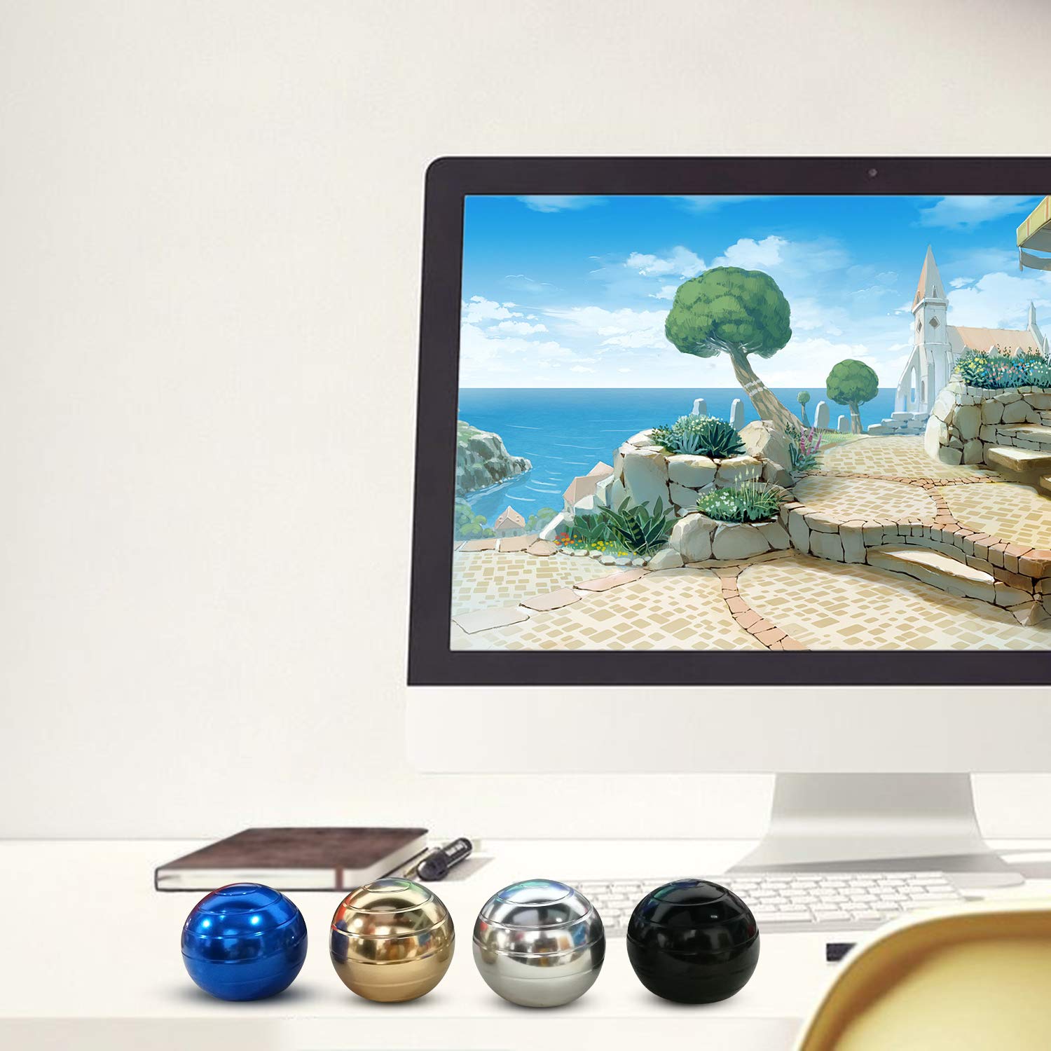 Kinetic Desk Toys - Full Body Optical Illusion Fidget Spinner Ball (1.77