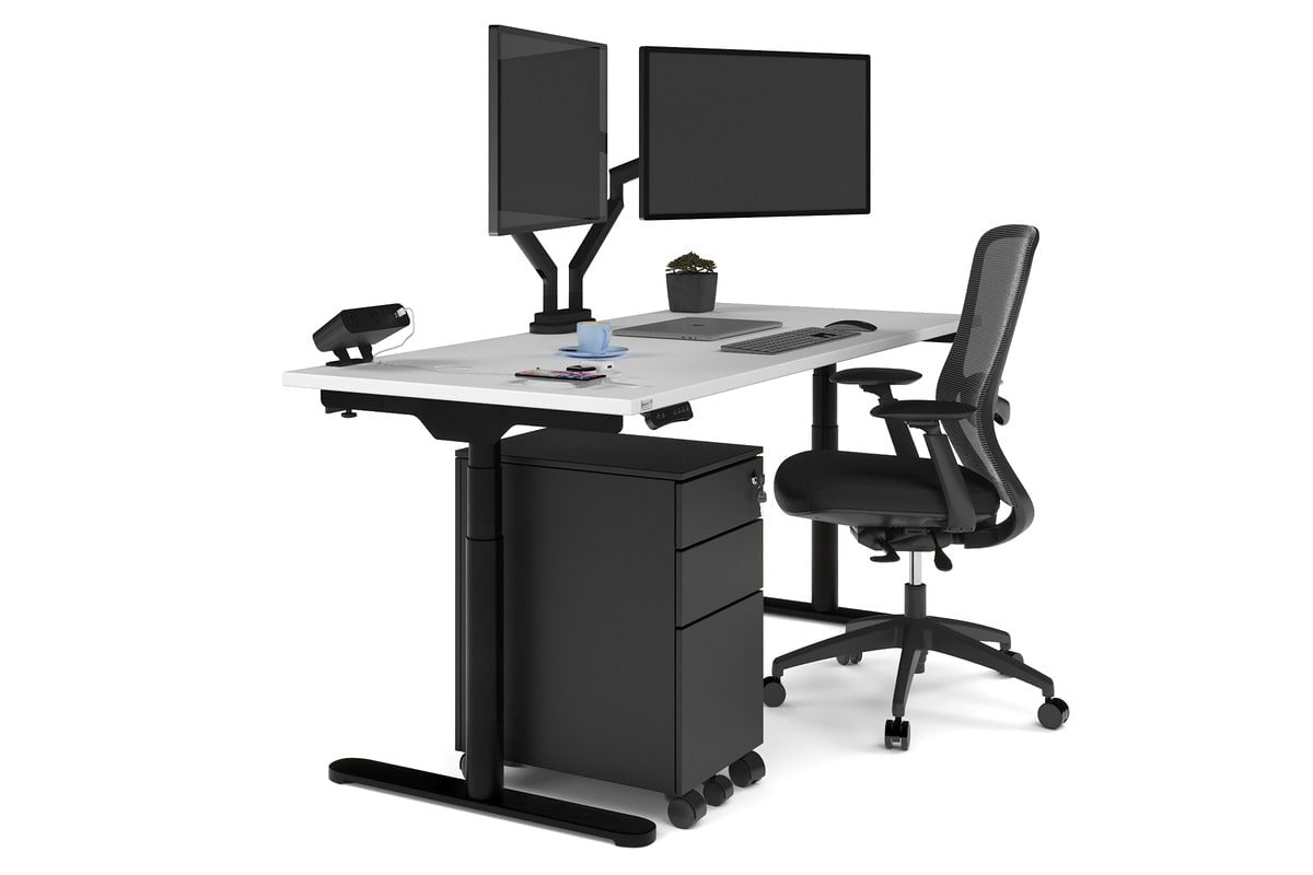 Flexi Premium Height Adjustable Single Workstation [1800L x 700W] - Ergonomic Standing Desk for Home Office, Gaming & Study - Electric Sit Stand Desk with Memory Function