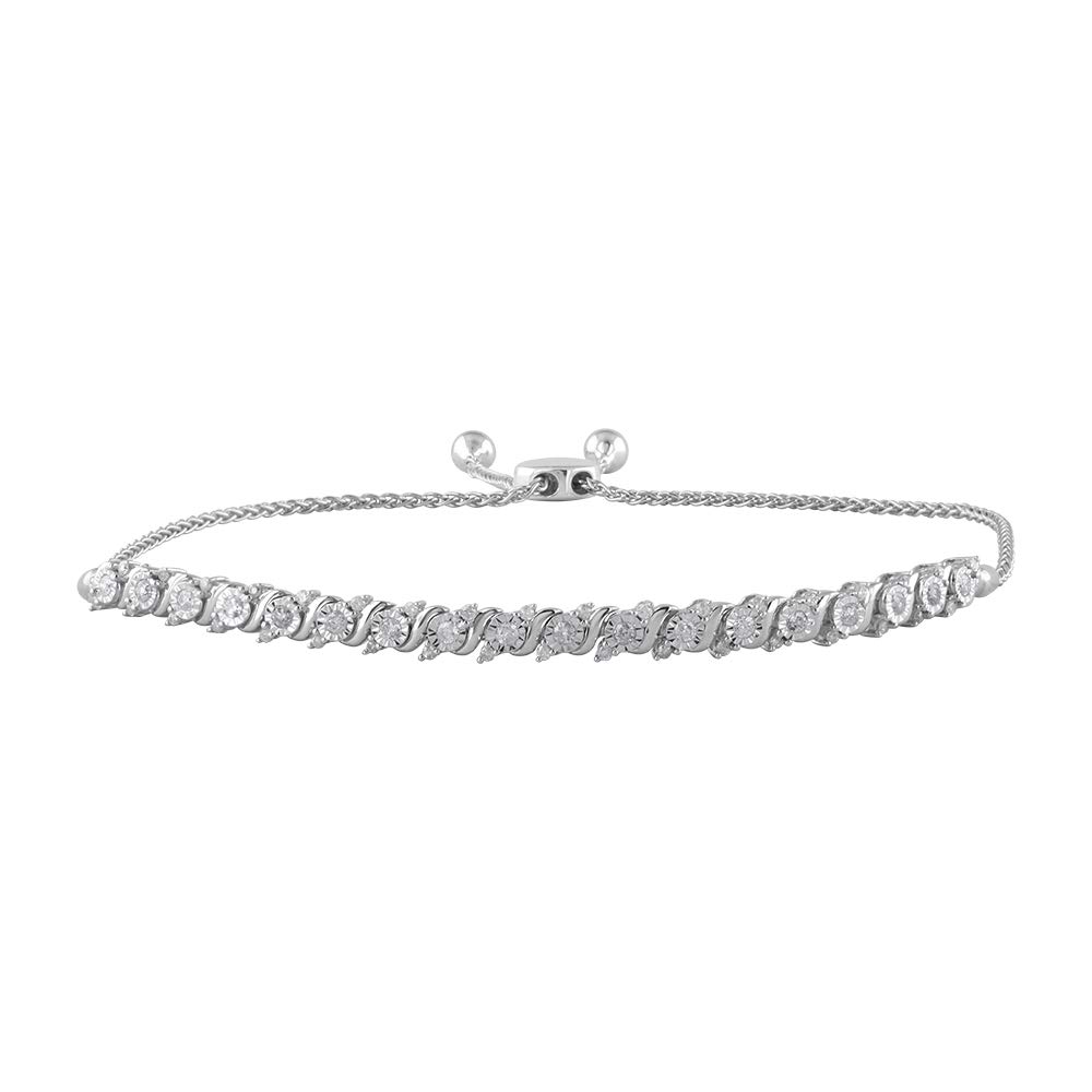 1/2 Carat Diamond Tennis Bolo Bracelet in 925 Sterling Silver - IGI Certified for Women, Elegant Jewelry Gift for Anniversary, Valentine's Day & Special Occasions