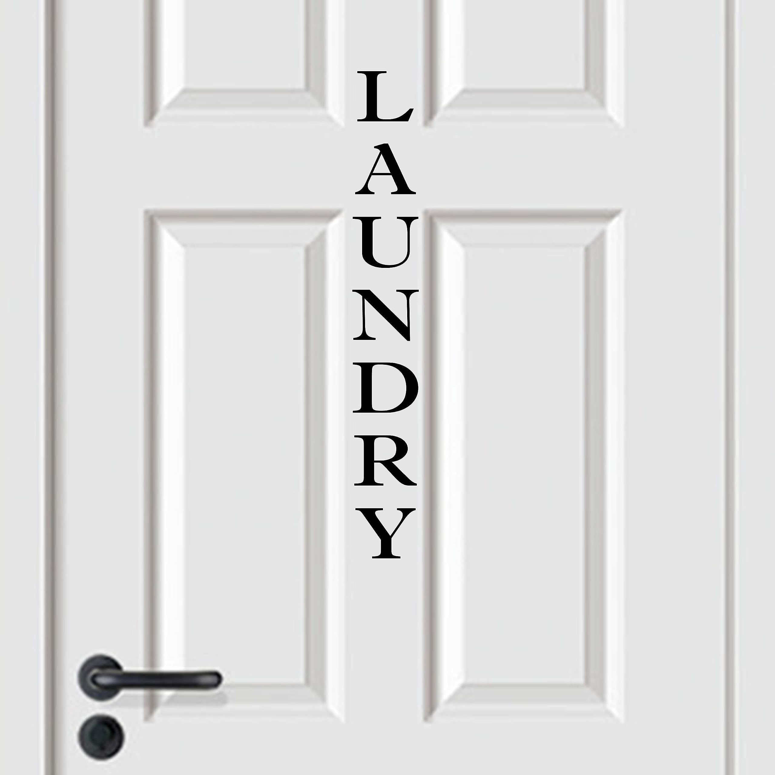 Laundry Room Wall Decal Sticker - Black Vinyl Door Decor for Laundry Room Organization | Made in USA | Perfect for Home, Apartment & Laundry Room Decorations