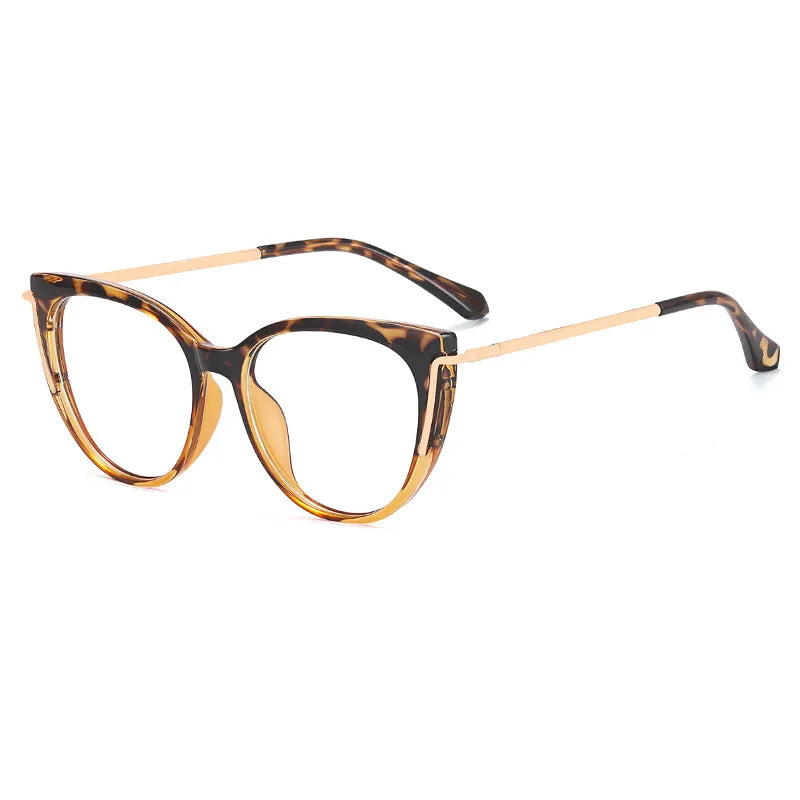 CCspace Women's Full Rim Cat Eye Titanium Eyeglasses Frame 56963 - Lightweight & Durable Glasses for Work, Reading & Fashion