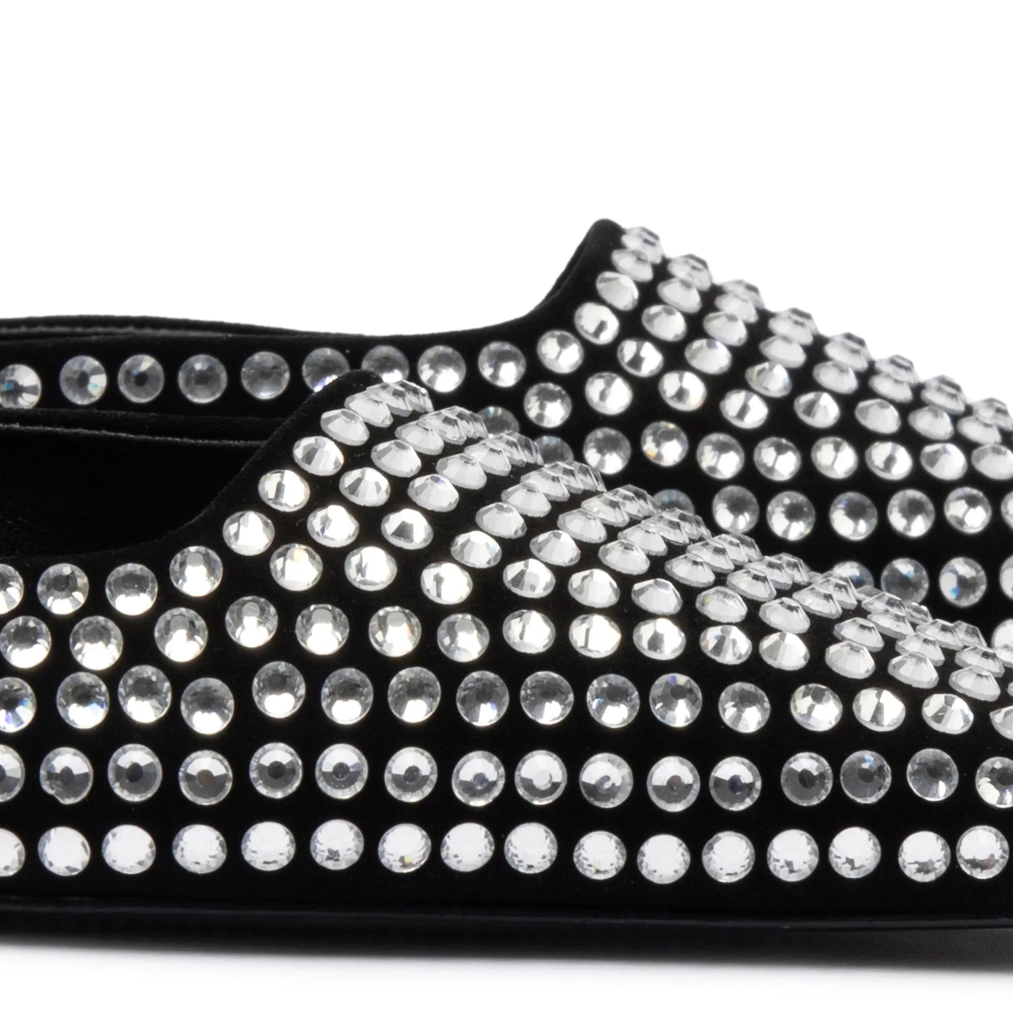Amal Crystal Mule Shoes for Women - Black Suede Slip-On Loafers with Rhinestone Decor | Comfortable & Stylish for Office, Party & Casual Wear
