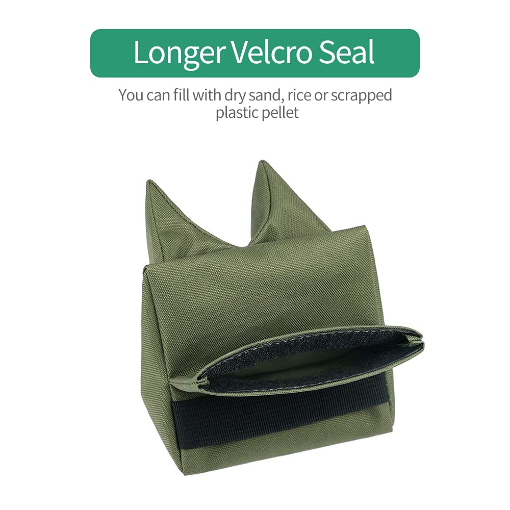 Shooting Rest Bags - Front & Rear Rifle Support Sandbag Stand Holders with 600D Polyester for Hunting & Target Practice - Perfect for Bench Rest Shooting, Long Range Precision, and Firearm Stability (Unfilled Bags)