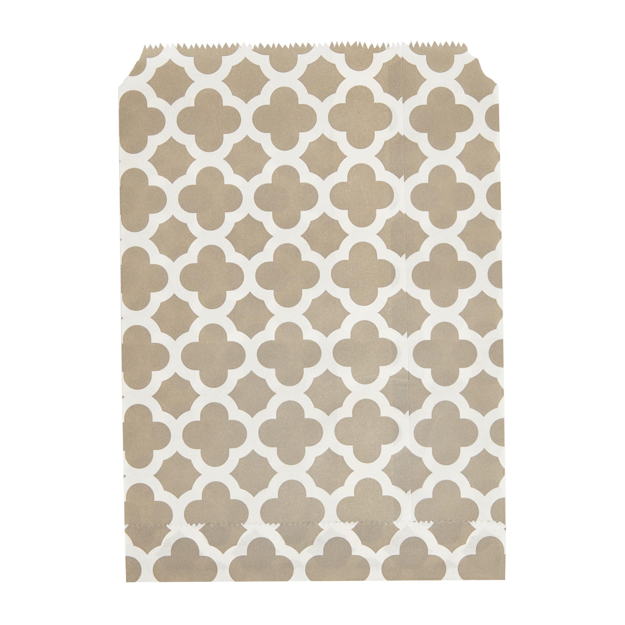 7 x 5 Inch Cookie Bags - 100 Pack Gray Asian Monogram Paper Treat Bags for Baked Goods, Candy & Party Favors | Perfect for Buffets, Weddings, Birthday Parties & Gift Packaging
