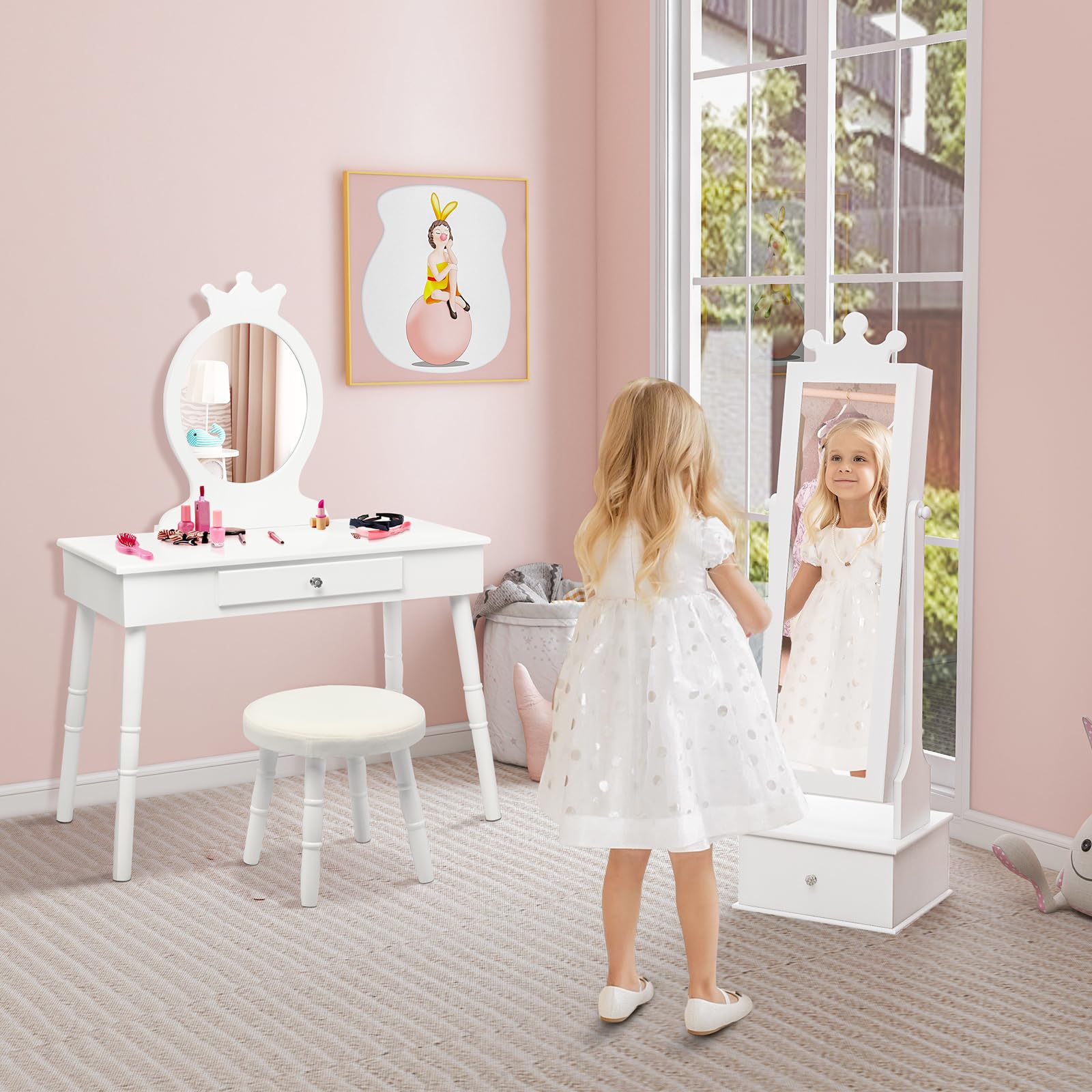 Charmaid Kids Jewelry Cabinet with Mirror - 44.5