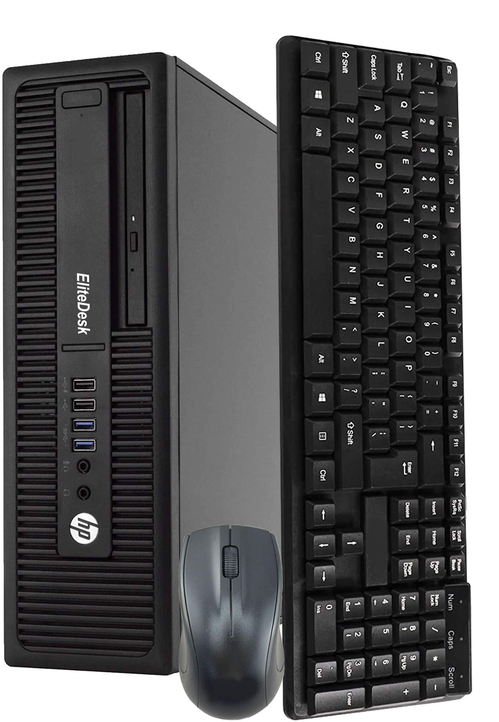 HP EliteDesk 800 G1 SFF Business Desktop PC - Intel Core i5-4570 3.2GHz Quad-Core, 8GB RAM, 128GB M.2 SSD + 2TB HDD, WiFi 5 | Bluetooth 4.0, Windows 10 Pro (Renewed) - Perfect for Office Work, Home Use & Small Business Computing
