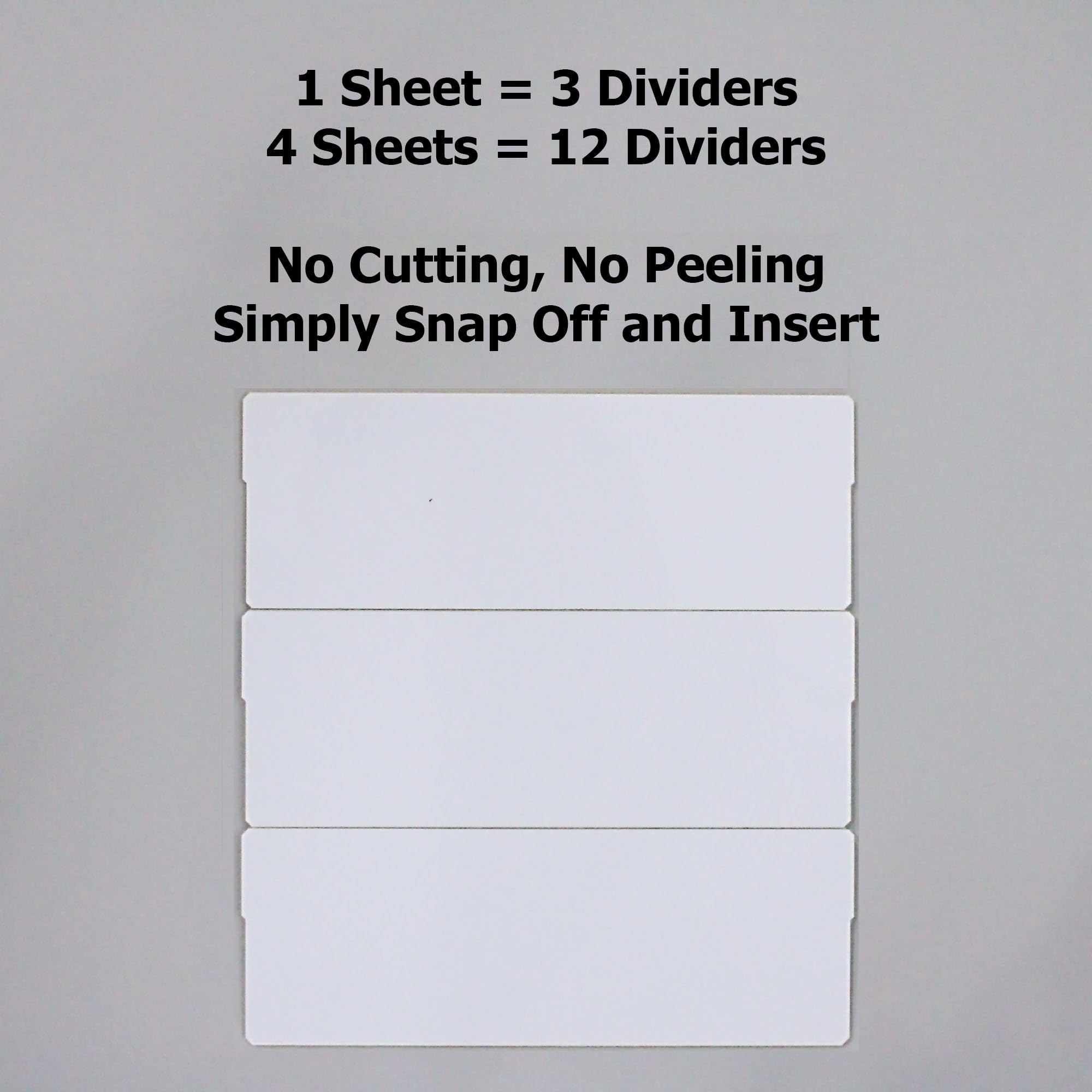 12-Pack Large Drawer Dividers for Akro-Mils Storage Bins | Compatible with Akro-Mils Craft Cabinet & Hardware Organizer | Replacement for P/N 40717 | Perfect for Craft Room, Workshop & Garage Organization