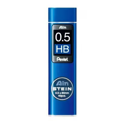 Pentel Ain STEIN Black Pencil Lead Refills - 0.5mm HB Graphite for Smooth Writing & Drawing - Perfect for School, Office & Sketching Artists