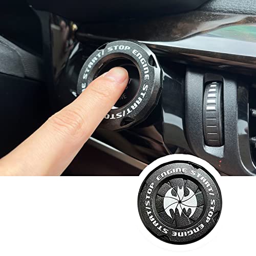 Batman Style Car Engine Start Stop Button Cover - Black Rotary Push Start Protective Shell for Enhanced Vehicle Security & Style | Perfect for Custom Car Interiors & Themed Accessories