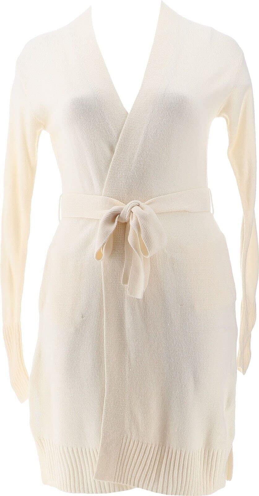 G Giuliana Belted Duster Cardigan for Women - Soft Long Open Front Knit Cardigan Sweater (Cream, 729-354) | Perfect for Layering, Office Wear & Casual Outfits