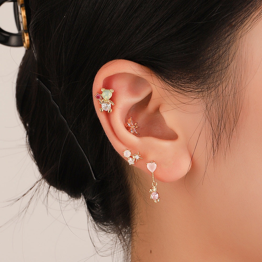 20G Helix Cute Animal Conch Stud Earrings for Cartilage Piercing | Trendy Jewelry for Women & Teens | Perfect for Everyday Wear & Special Occasions