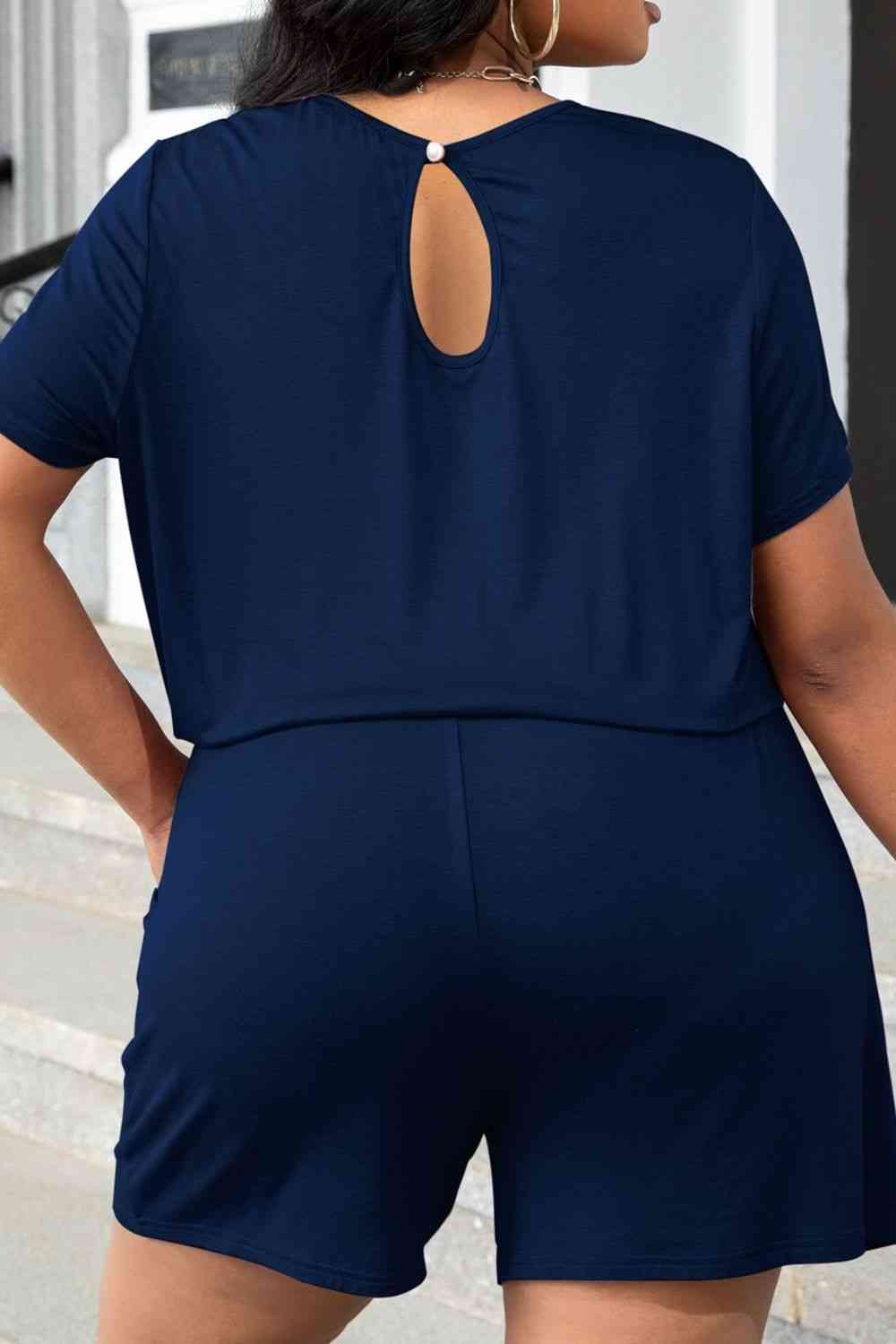 Stylish Plus Size Vacation Romper with Pockets - Comfortable & Flattering Jumpsuit for Women - Perfect for Beach, Travel & Summer Outings