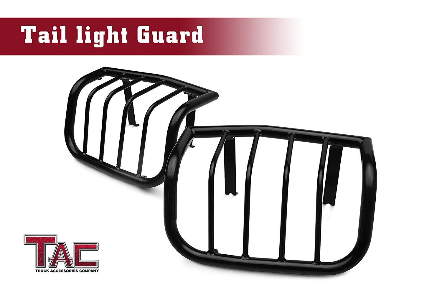 Black TAC Rear Tail Light Guards Cover Protector for 2007-2018 Jeep Wrangler JK (Not Fit 2018 JL) - Durable Wrap Around Taillight Exterior Accessories (1 Pair) - Perfect for Off-Roading, Trail Riding & Jeep Customization