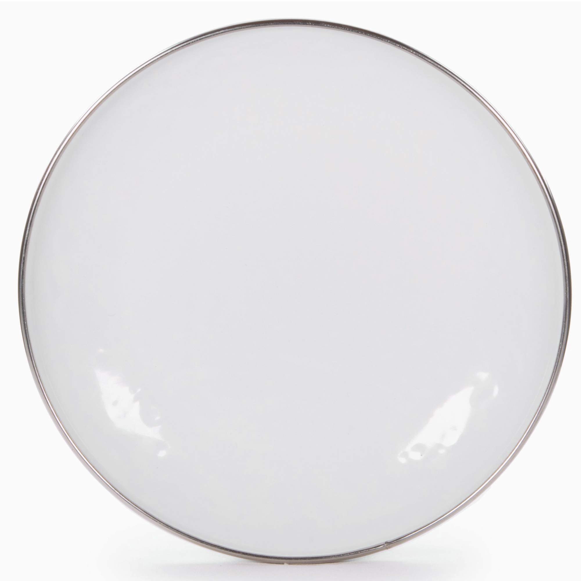 Golden Rabbit Enamelware Appetizer Plates - Set of 4 (6 Inch) - Solid White Porcelain Dinnerware - Perfect for Picnics, Camping & Vintage Style Table Settings