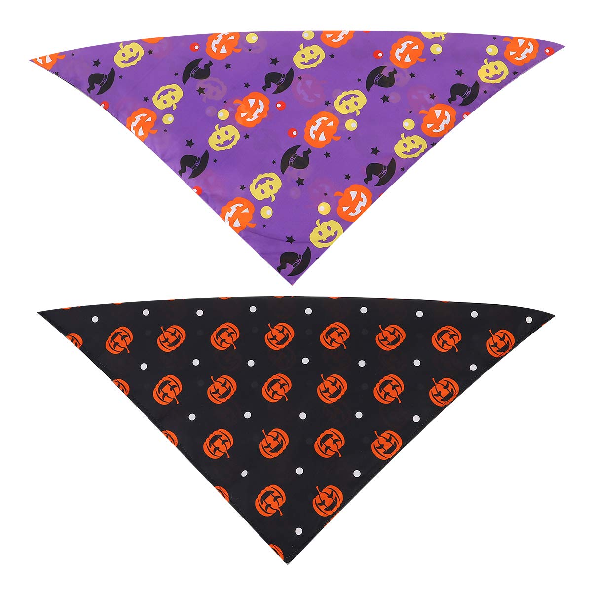 iplusmile Halloween Pet Bandanas - 2Pcs Cute Triangle Dog Bibs & Scarf Set for Small Medium Large Dogs - Spooky Pet Costume Accessories for Halloween Parties & Trick or Treat