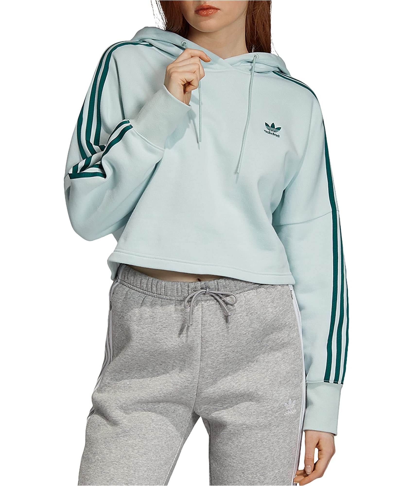 adidas Originals Women's Cropped Hoodie - Soft Fleece Pullover with Kangaroo Pocket | Casual Streetwear for Gym, Running & Everyday Wear
