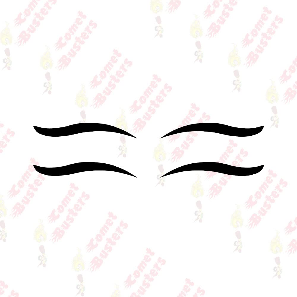 Comet Busters Matte Black Eyeliner Stickers (EYE125) - Waterproof Self-Adhesive Eye Makeup Decals for Party, Halloween & Cosplay