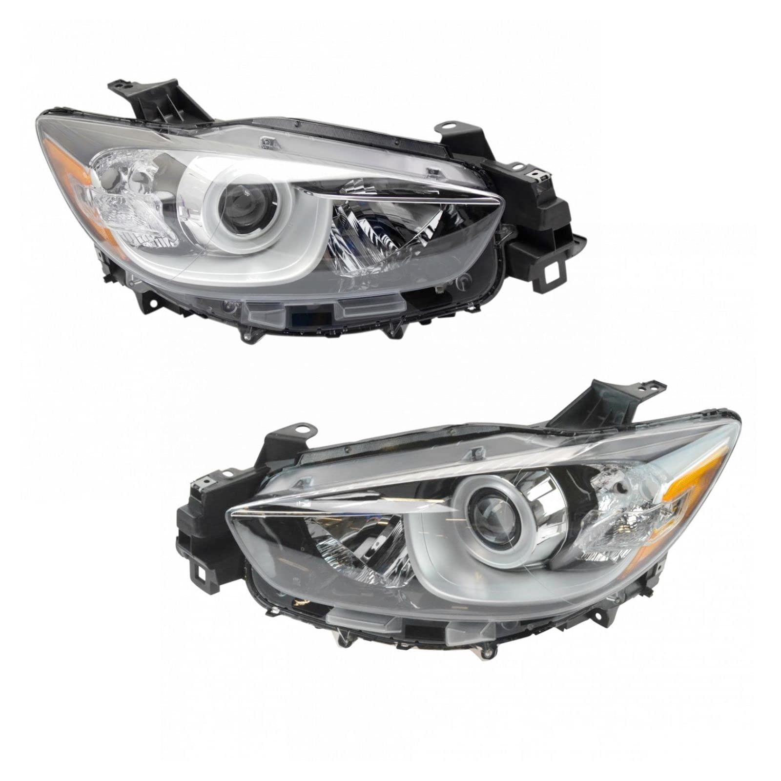 2013-2016 Mazda CX-5 Headlight Assembly Set - Driver & Passenger Side Replacement (MA2518146 & MA2519146) - Perfect for Night Driving & Foggy Conditions