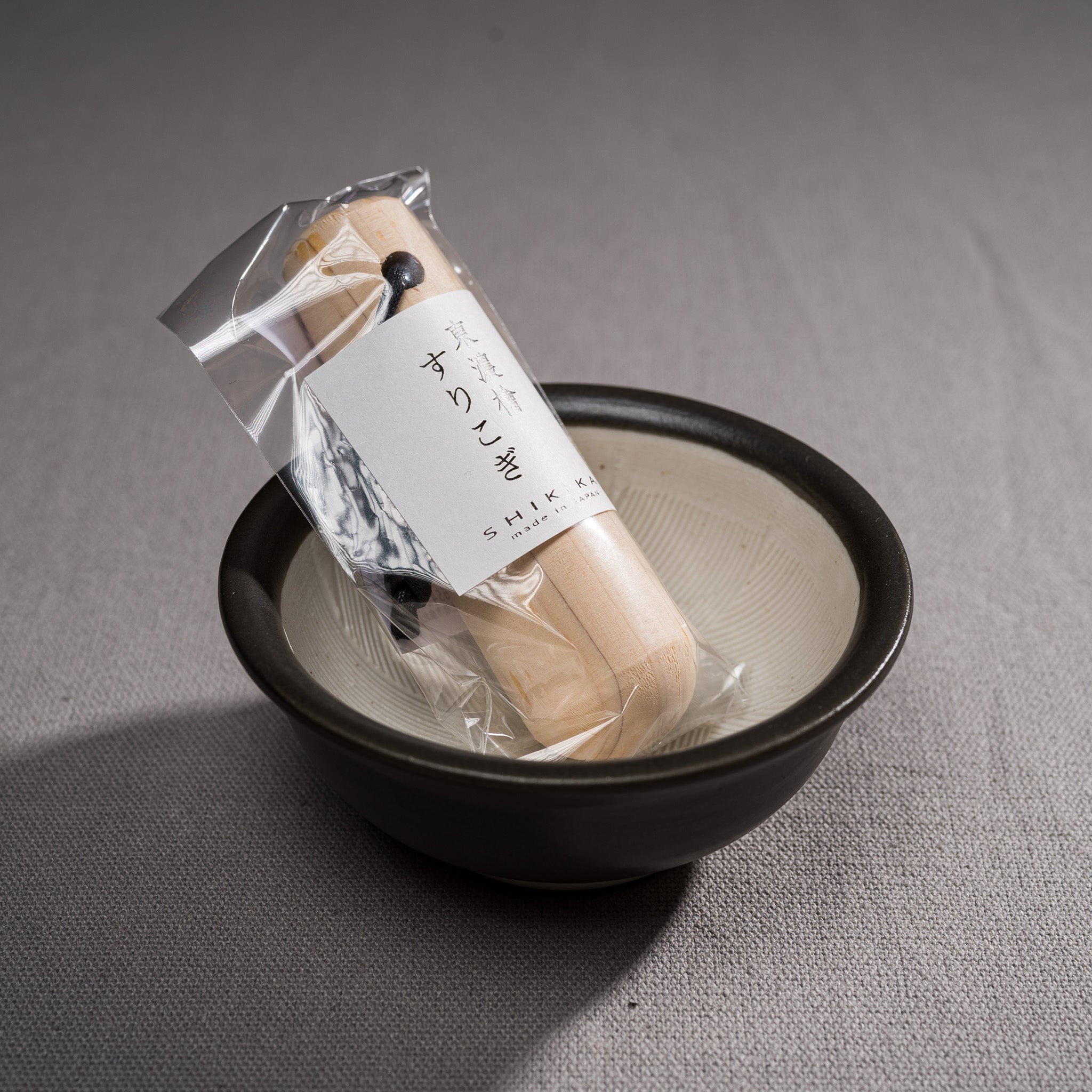 Premium Mini Japanese Seasoning Set - Authentic Suribachi & Surikogi Mortar and Pestle (Black) - Perfect for Grinding Spices, Herbs & Matcha Tea at Home
